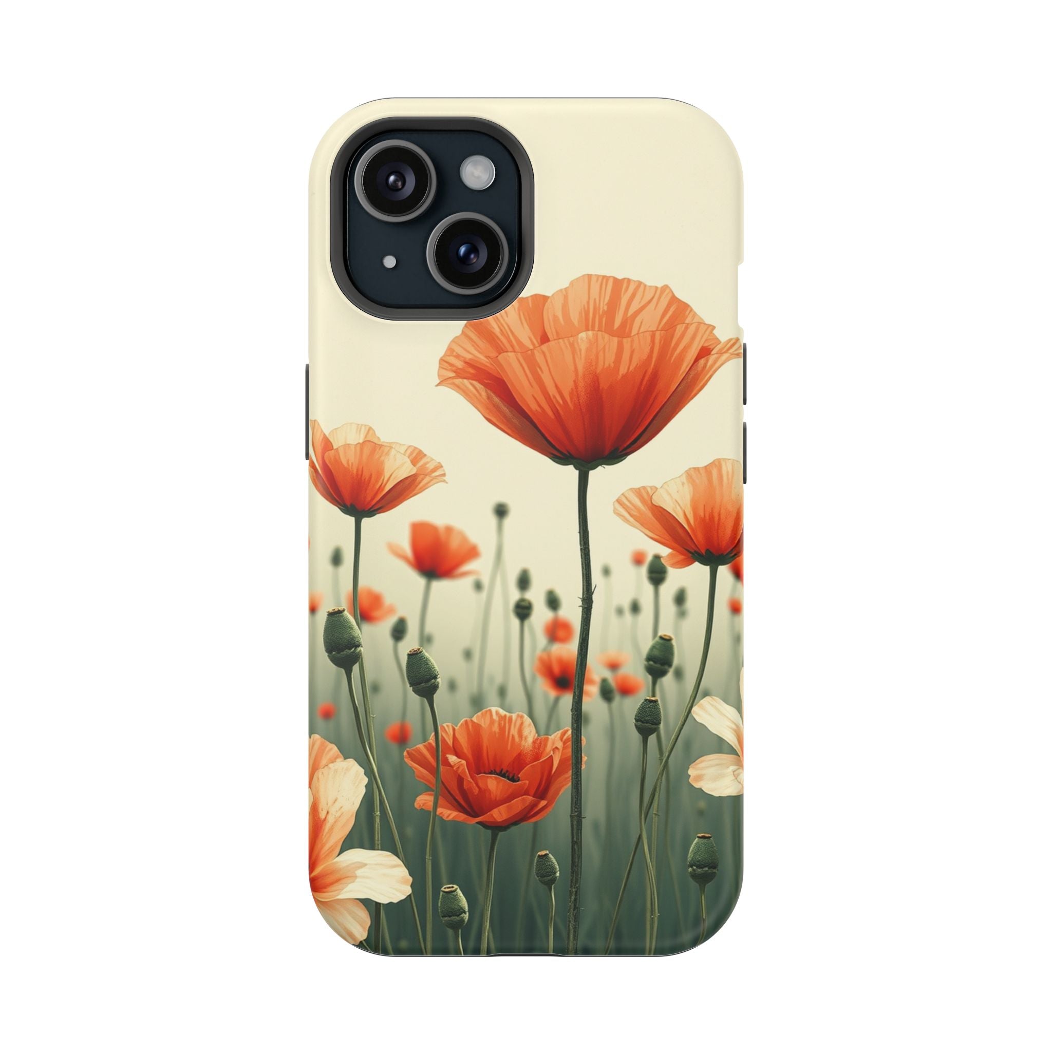 iPhone Sage And Ivory Poppy Field Bold Modern Everyday Snap Case · iPhone Case