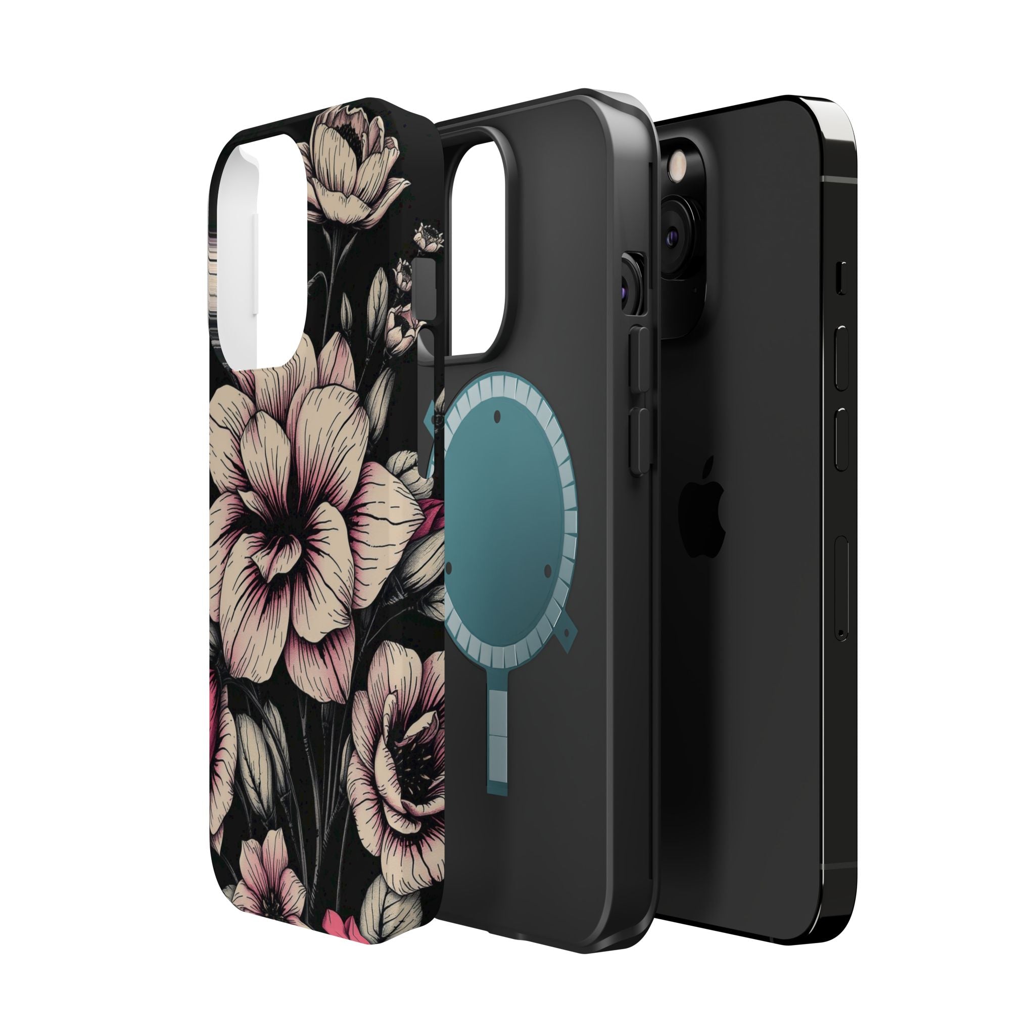 iPhone Floral Dark Academia Gothic Ink Slim Everyday Designer Case · iPhone Case