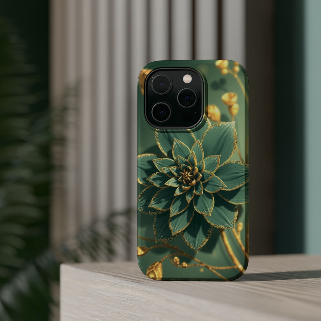 iPhone Floral Gold Foil Pixel Art -Bit Slim Everyday Designer Case · iPhone Case