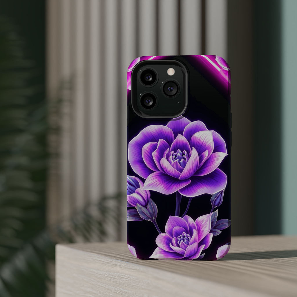 iPhone Floral Ombre Neon Cyberpunk Bold Modern Everyday Snap Case · iPhone Case