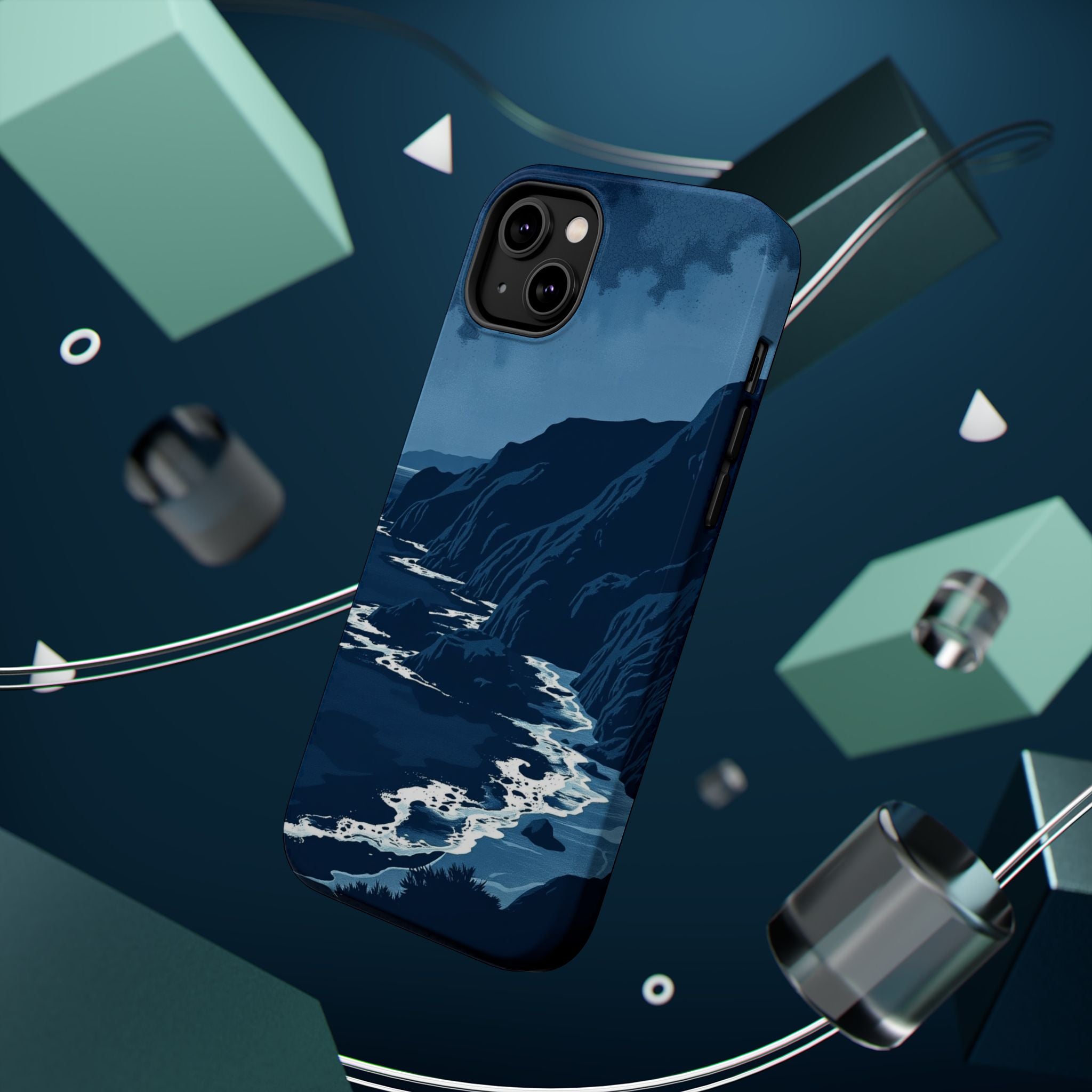 iPhone Midnight Blue And Silver Hibiscus Coast Carry Case Slim Snap Case · iPhon