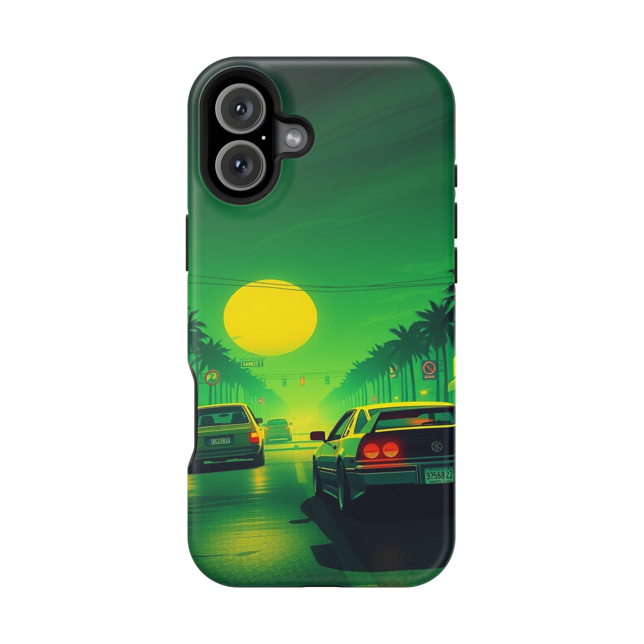 iPhone Dreamy Sunset Drive 80s Design Slim Everyday Designer Case · iPhone Case