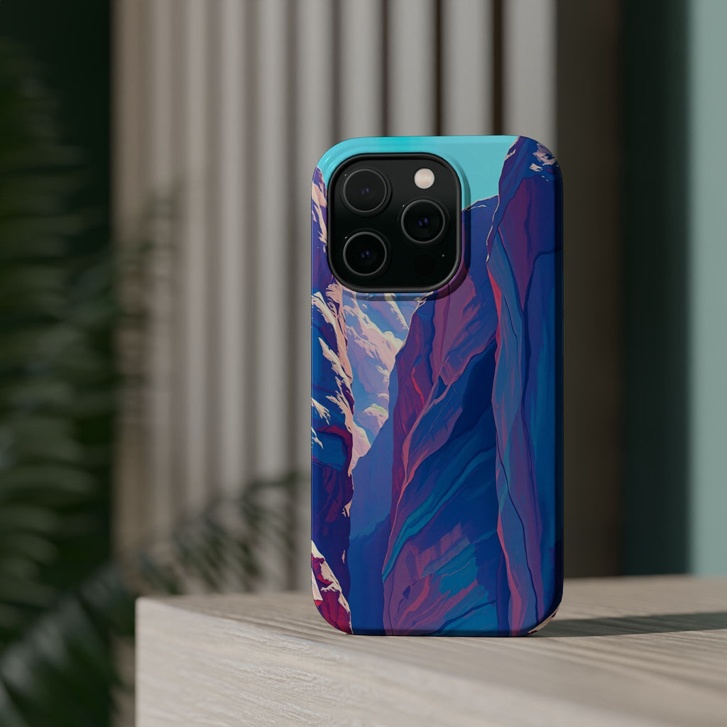 iPhone Cyan And Magenta Canyon Wall Slim Everyday Designer Case · iPhone Case