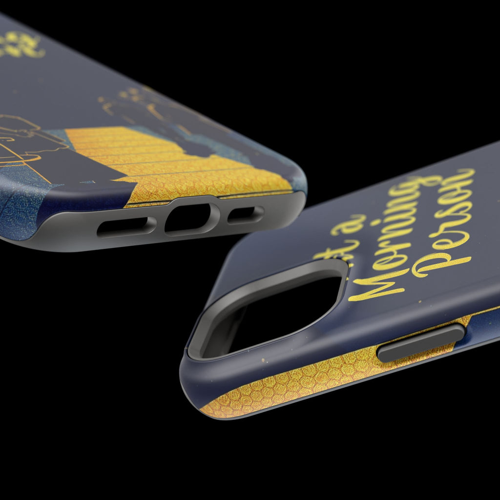 iPhone Midnight Blue And Silver Not a Morning Person Slim Snap Case · iPhone Cas