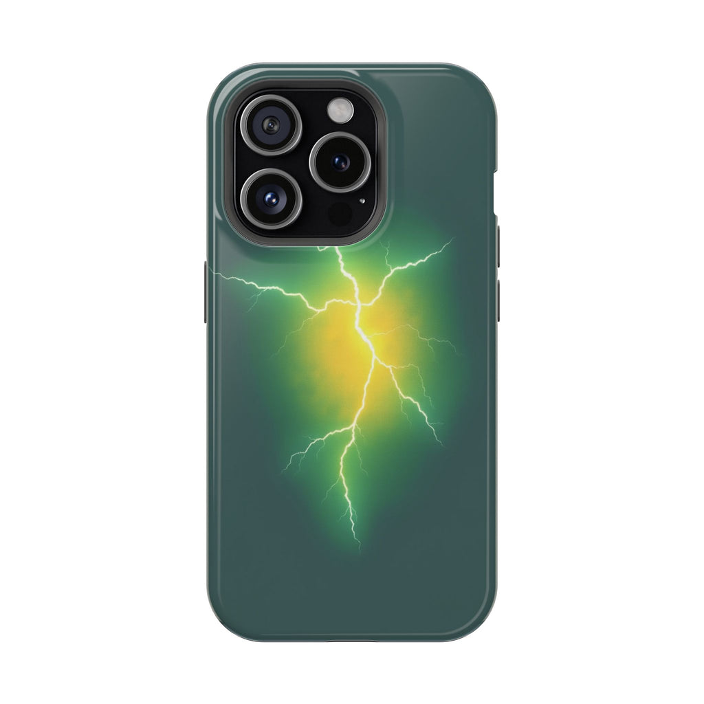 iPhone Emerald Green And Gold Prairie Lightning Soft iPhone Finish · iPhone Case