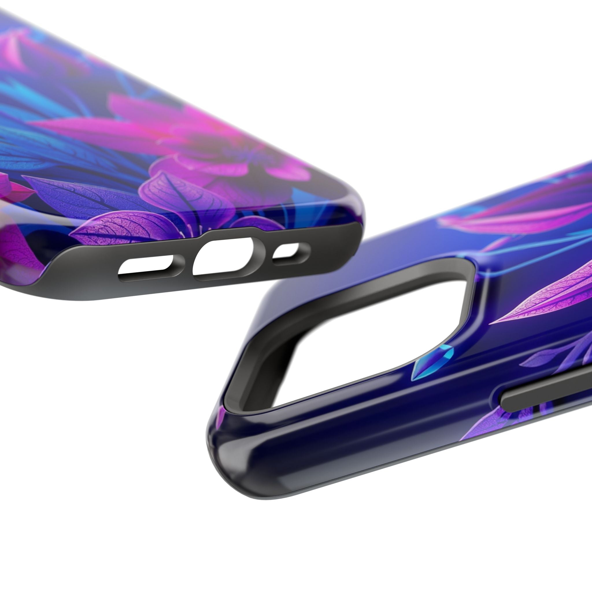 iPhone Neon Floral Paper Cut Art Bold Modern Everyday Snap Case · iPhone Case