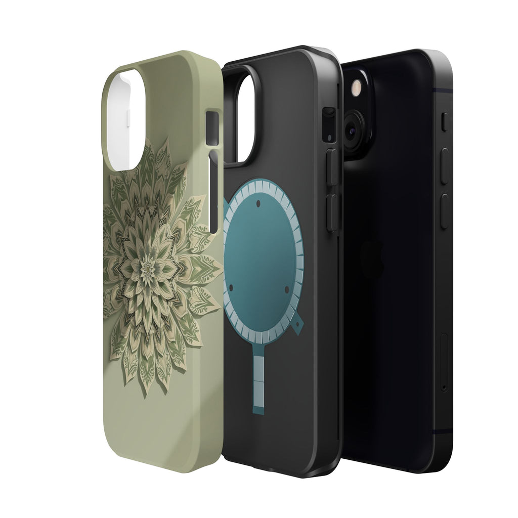 iPhone Sage And Ivory Floral Mandala Slim Everyday Designer Case · iPhone Case