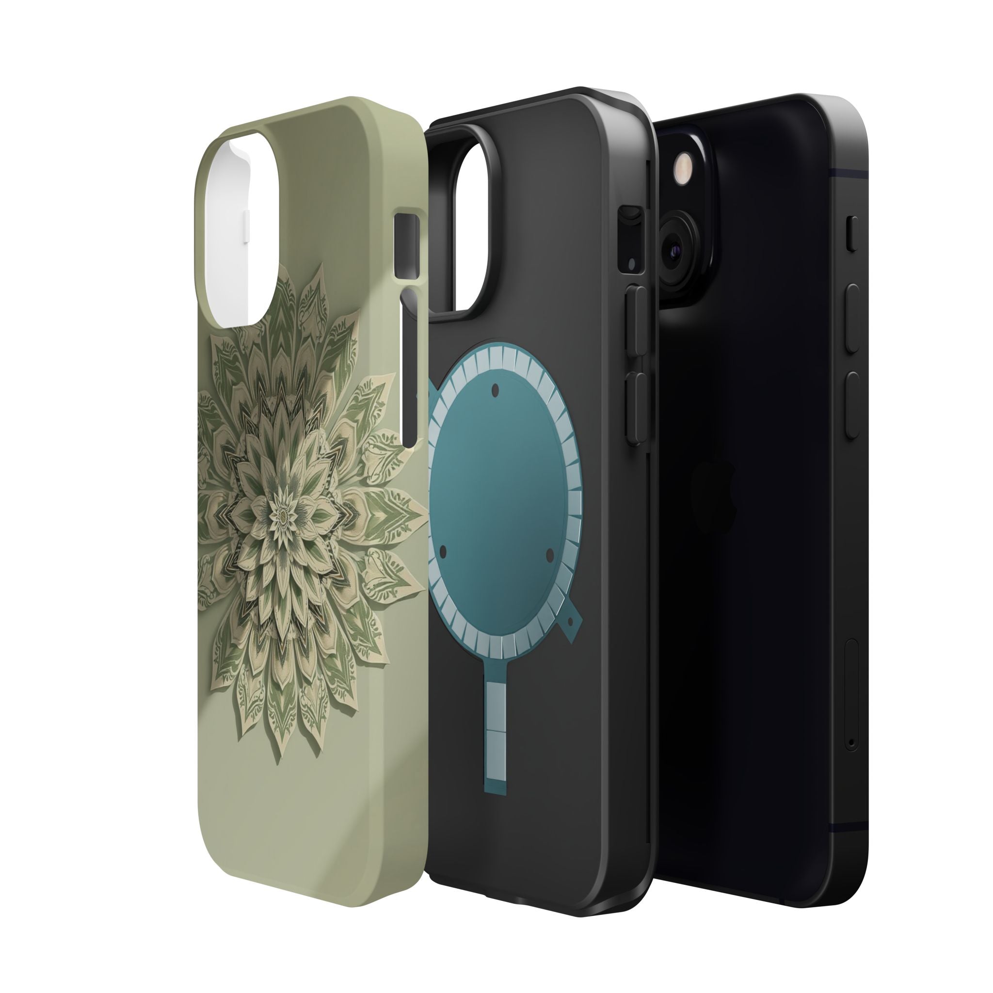 iPhone Sage And Ivory Floral Mandala Slim Everyday Designer Case · iPhone Case
