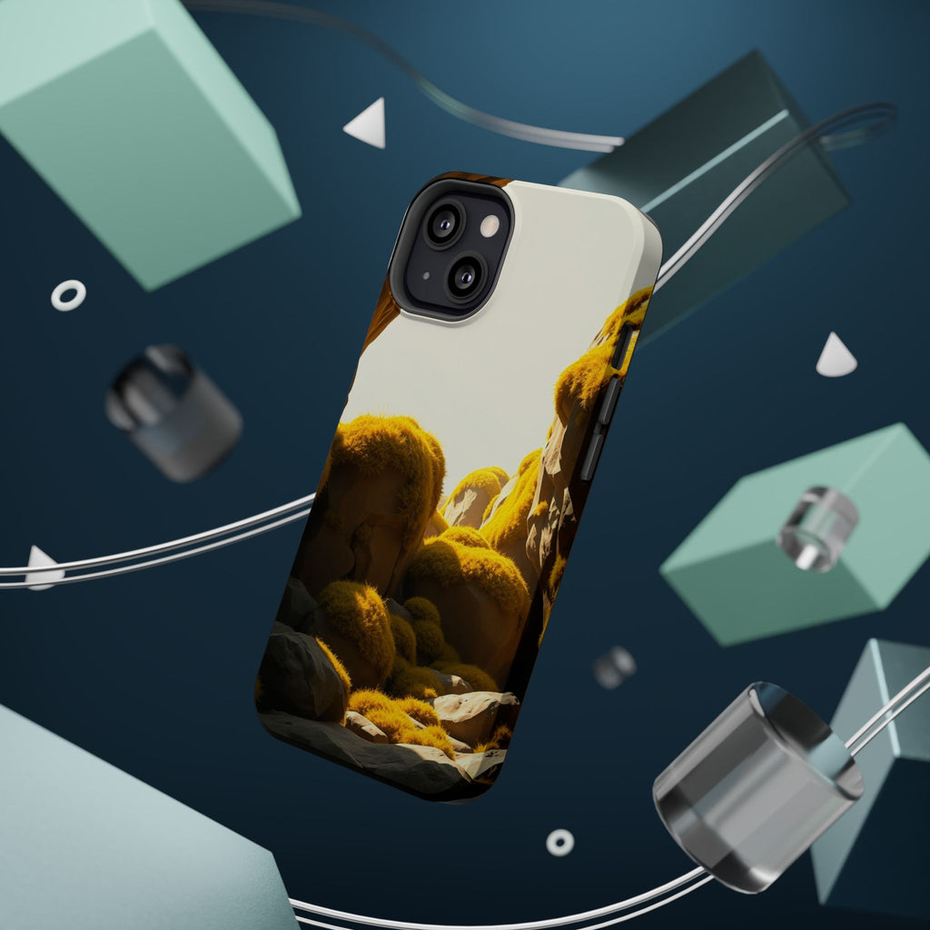 iPhone Mustard And Rust Moss Covered Rocks Slim iPhone Everyday · iPhone Case