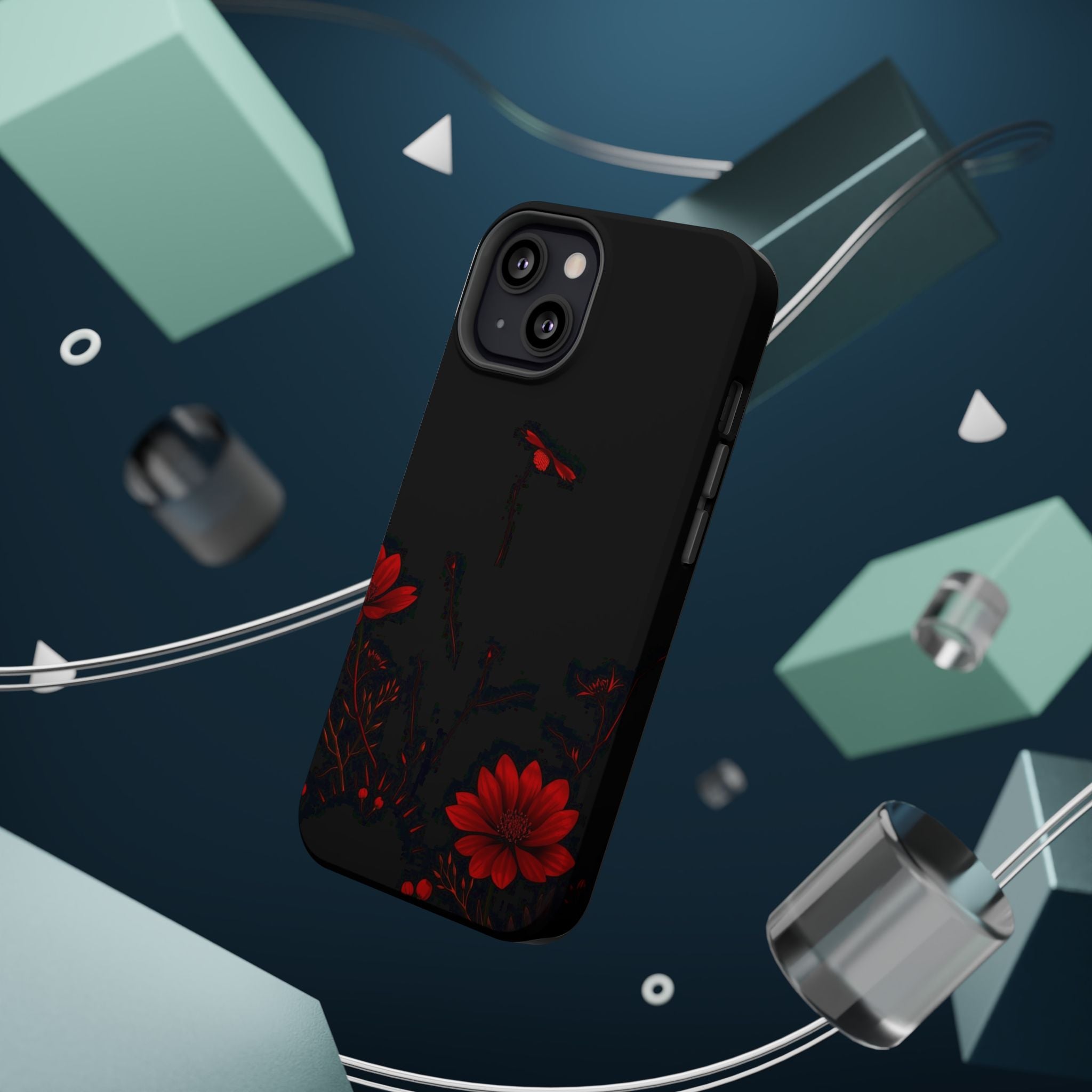 iPhone Black And Crimson Desert Flower Slim Everyday Designer Case · iPhone Case