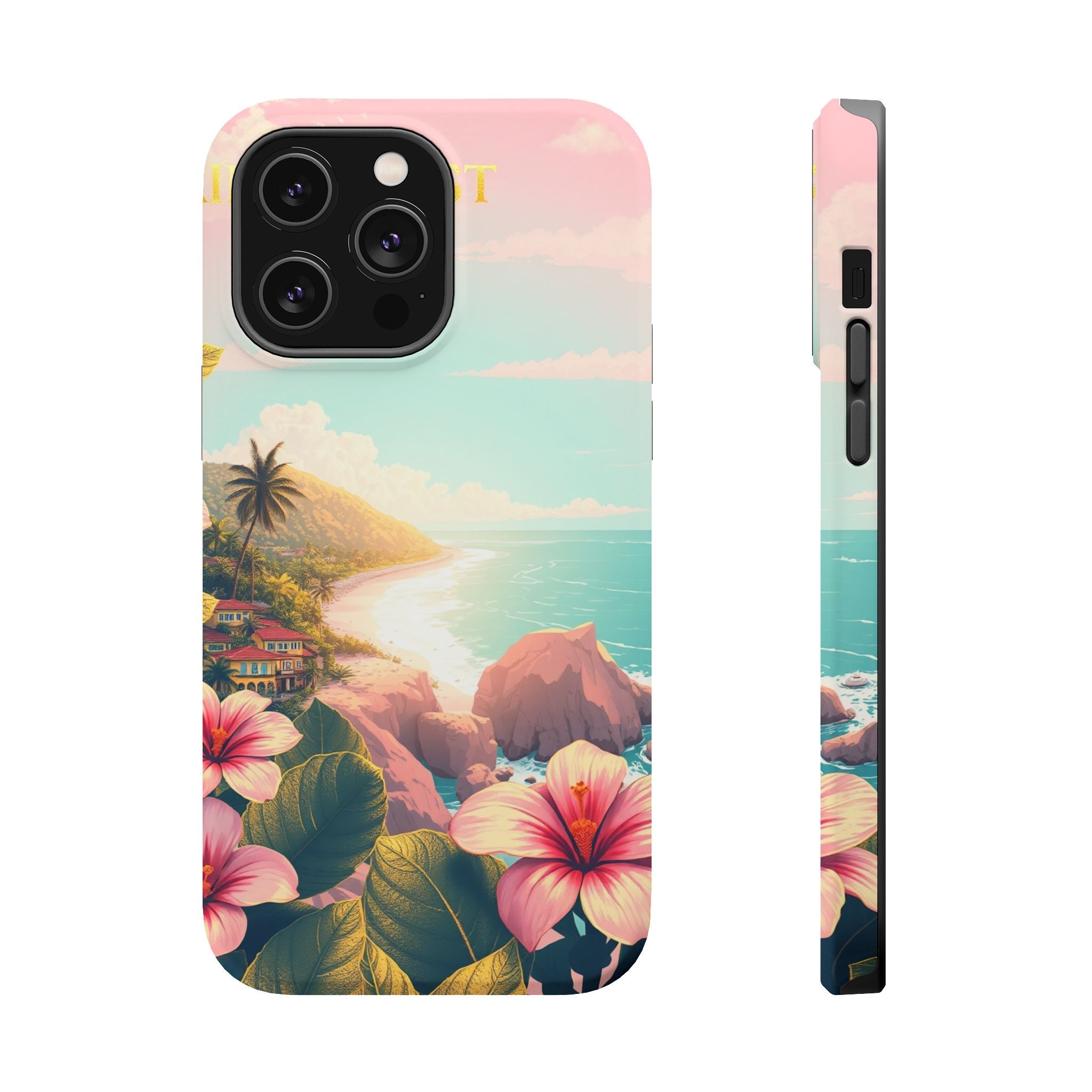 iPhone Mint And Blush Hibiscus Coast Slim Everyday iPhone 14 Designer · iPhone C