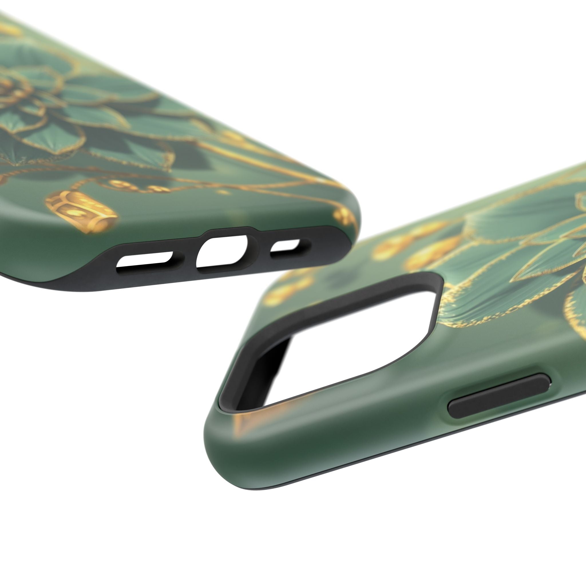 iPhone Floral Gold Foil Pixel Art -Bit Slim Everyday Designer Case · iPhone Case