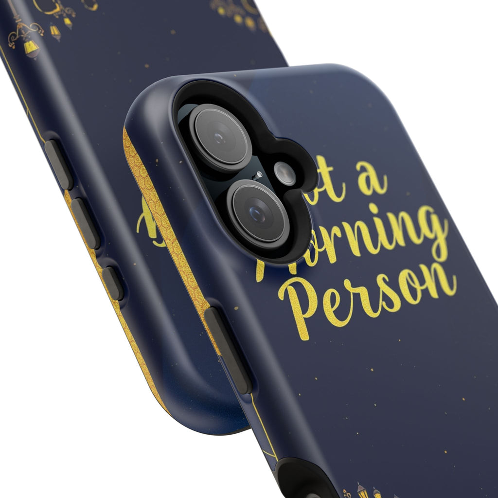 iPhone Midnight Blue And Silver Not a Morning Person Slim Snap Case · iPhone Cas