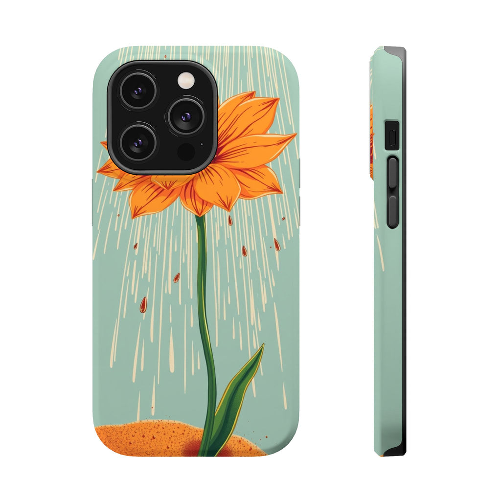 iPhone Spring Shower Bloom Vintage Retro Poster Soft iPhone Finish · iPhone Case