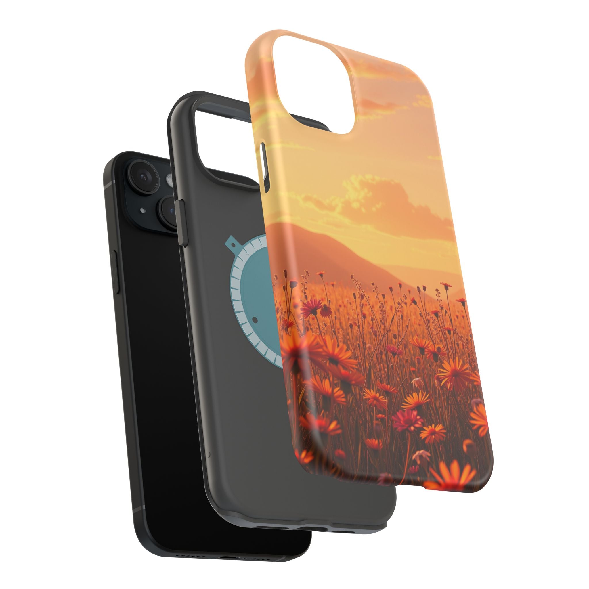 iPhone Sunset Amber And Peach Wildflower Field Soft iPhone Finish · iPhone Case