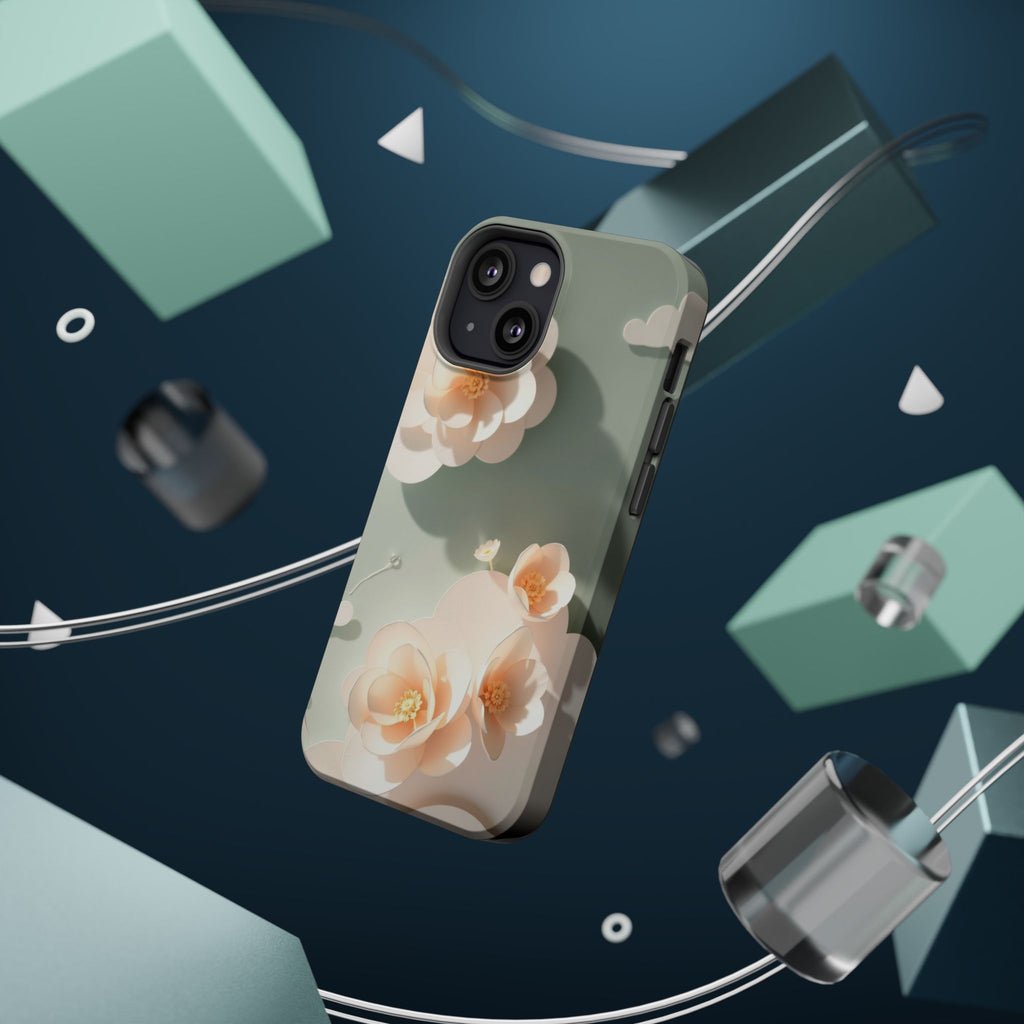 iPhone Sage And Ivory Pastel Floral Cloud Slim iPhone Everyday Designer · iPhone