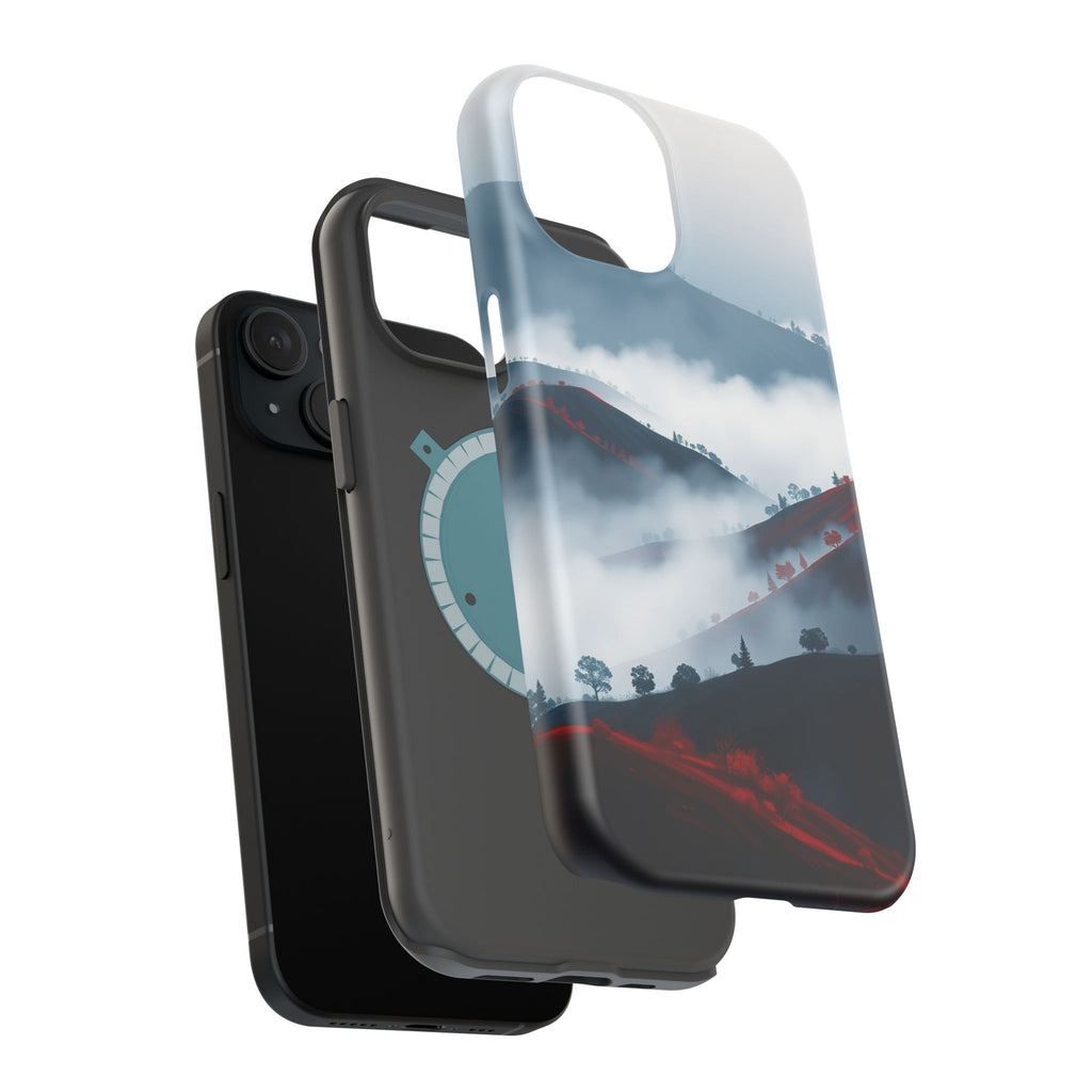 iPhone Black And Crimson Fog Rolling Over Hills Soft iPhone Finish · iPhone Case