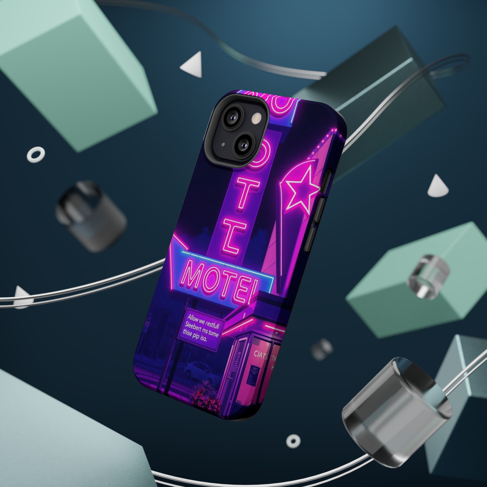 iPhone Neon Sign Motel Enchanted Art Slim Everyday Designer Case · iPhone Case