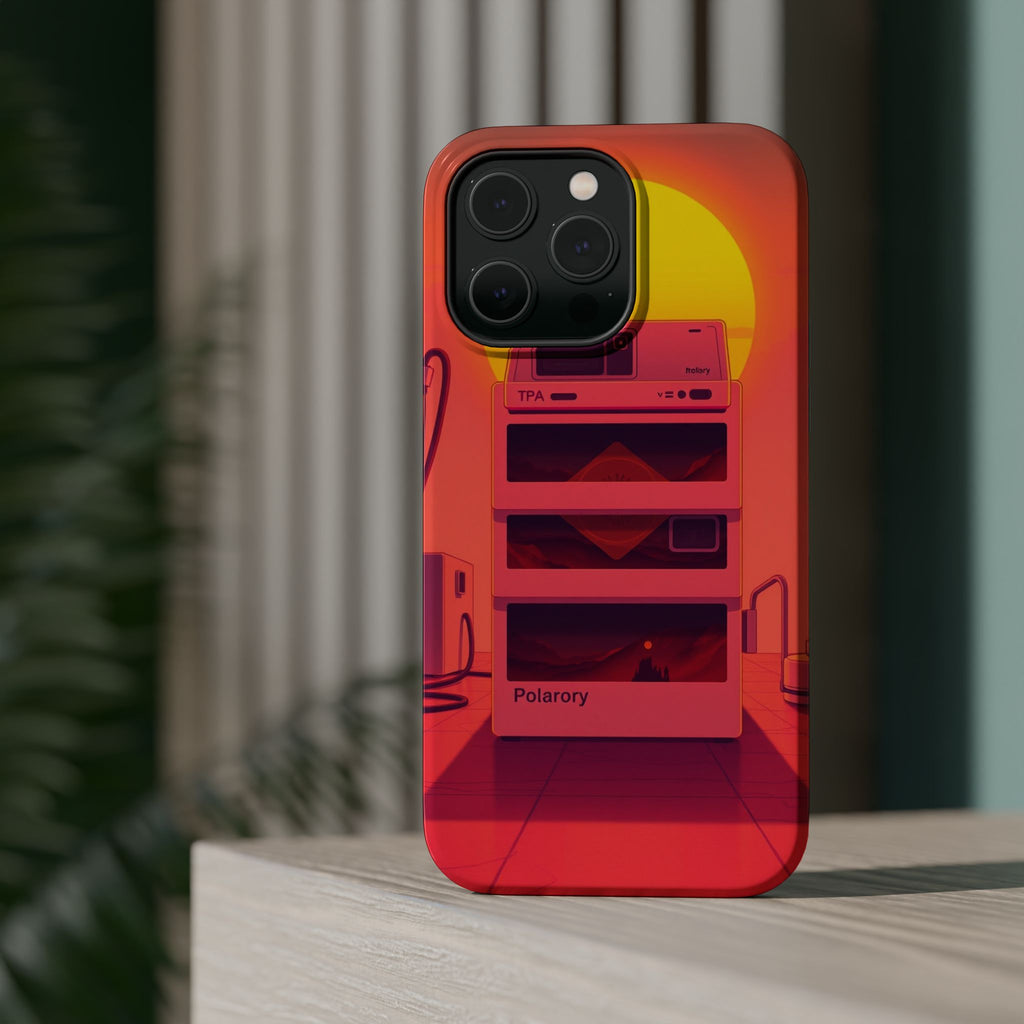 iPhone Polaroid Stack Memory Neon Cyberpunk Slim Everyday Designer Case · iPhone