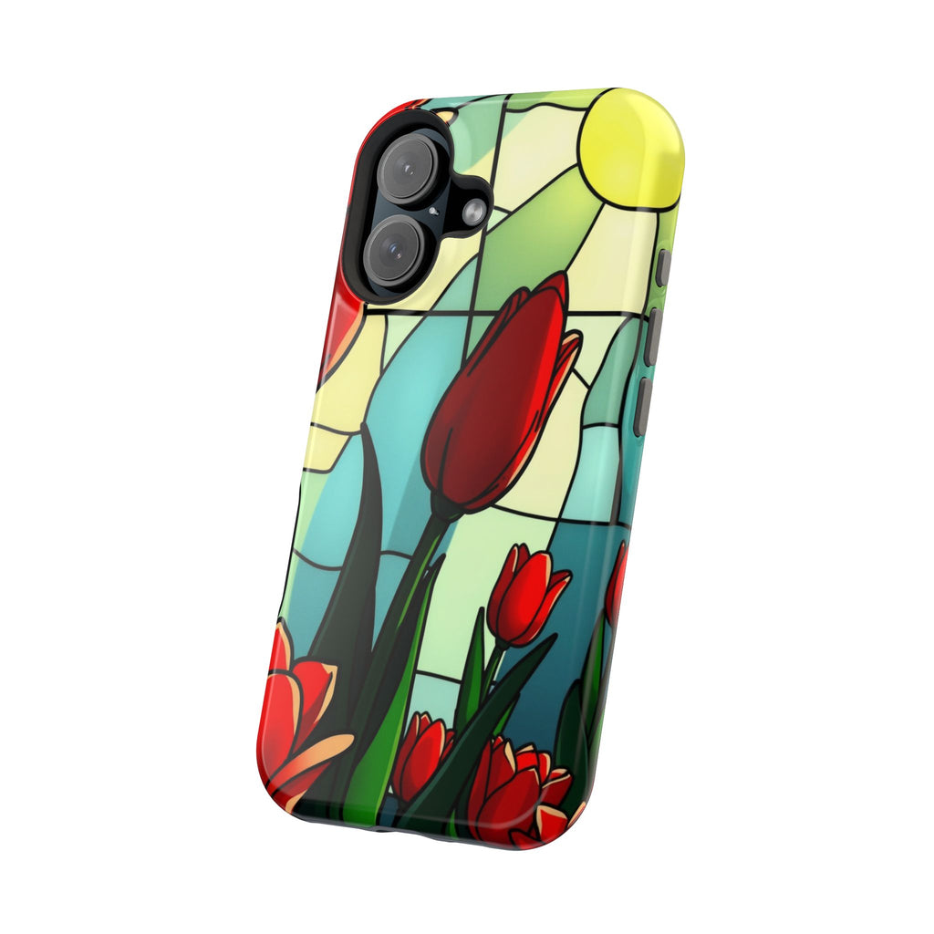 iPhone Tulip Row Stained Glass Slim Everyday Designer Case · iPhone Case