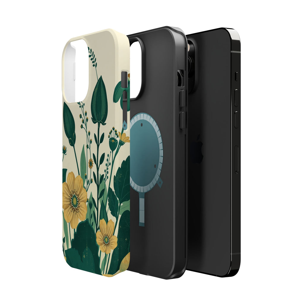 iPhone Emerald Green And Gold Pressed Botanicals Clean iPhone Minimal · iPhone C