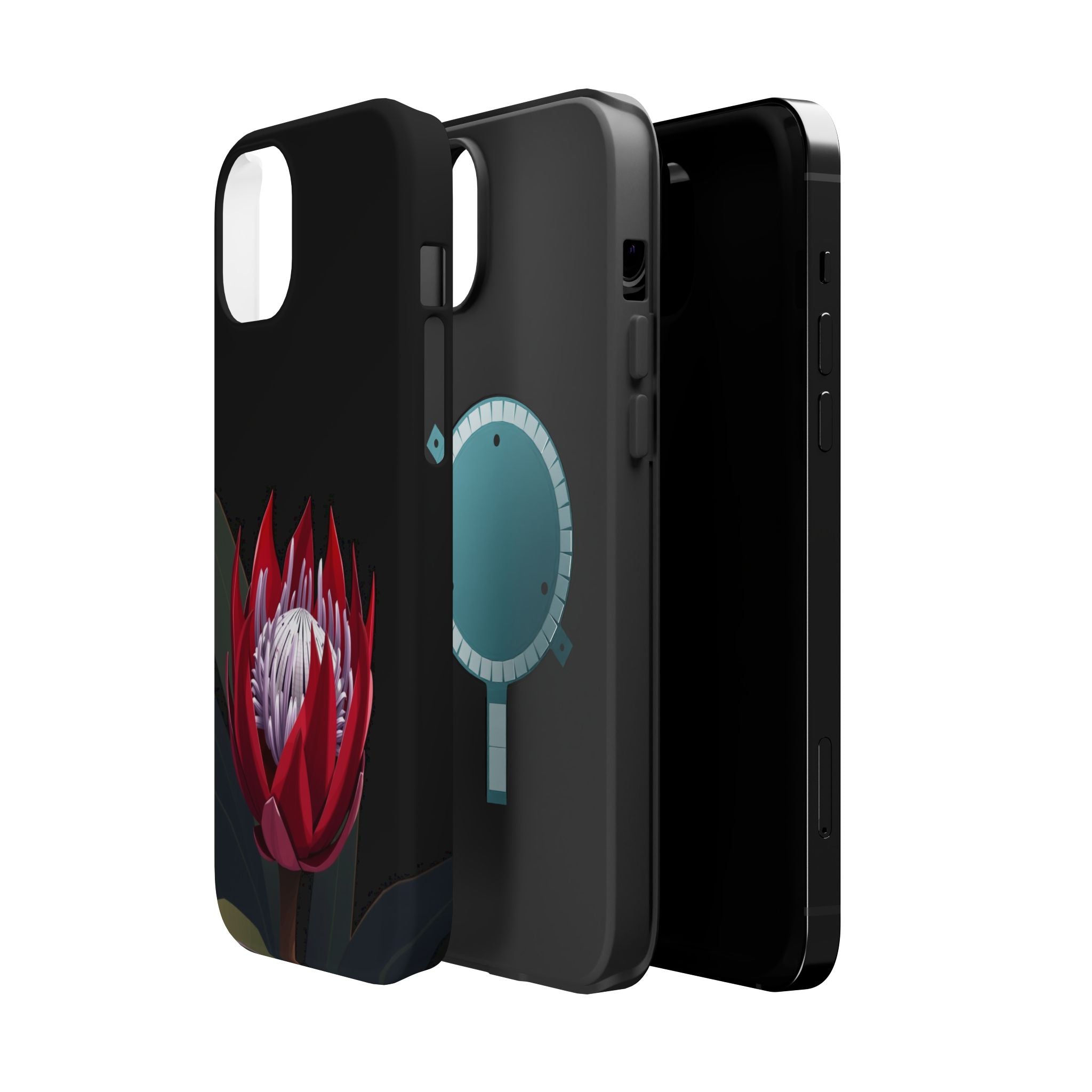 iPhone Black And Crimson Protea Bold Slim Everyday Designer Case · iPhone Case