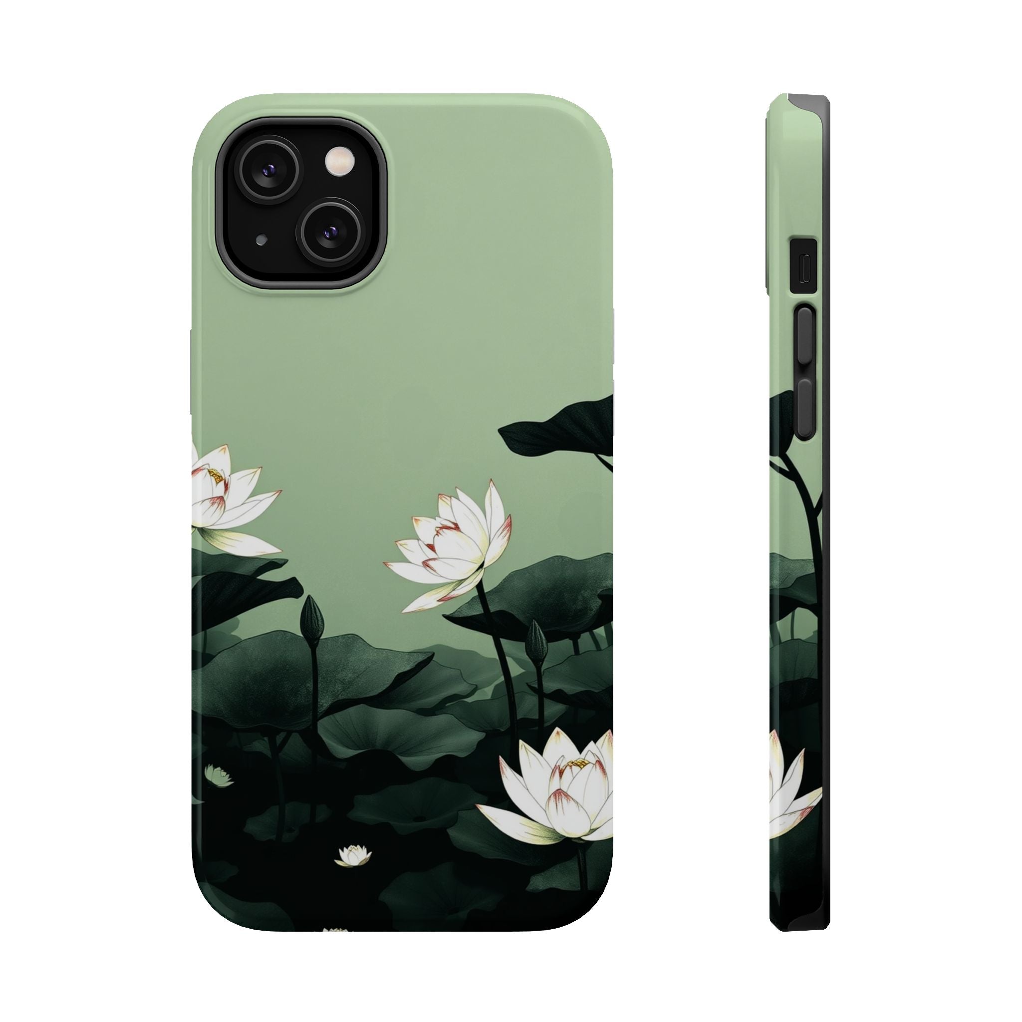 iPhone Sage And Ivory Lotus Pond Bold Modern Everyday Snap Case · iPhone Case