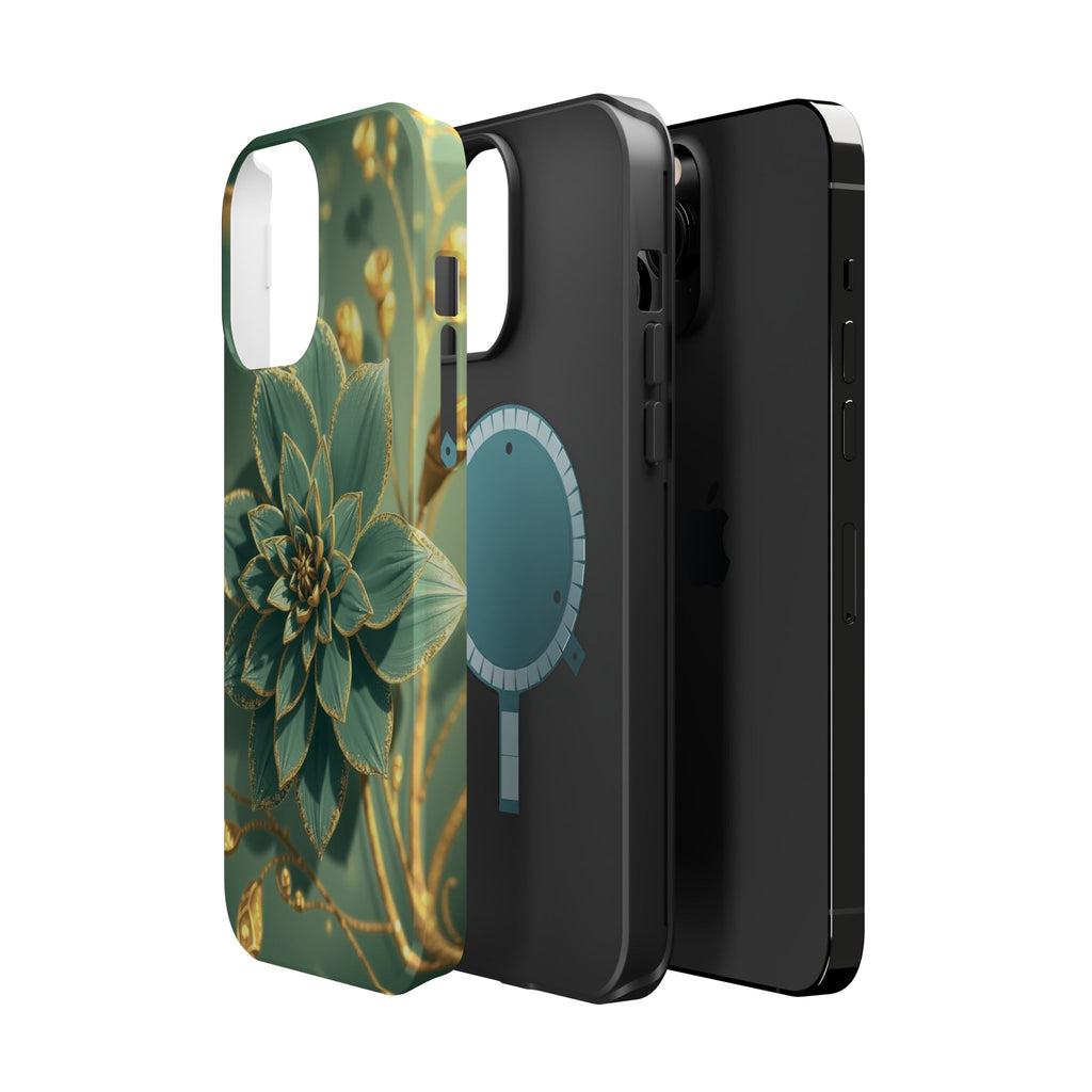 iPhone Floral Gold Foil Pixel Art -Bit Slim Everyday Designer Case · iPhone Case