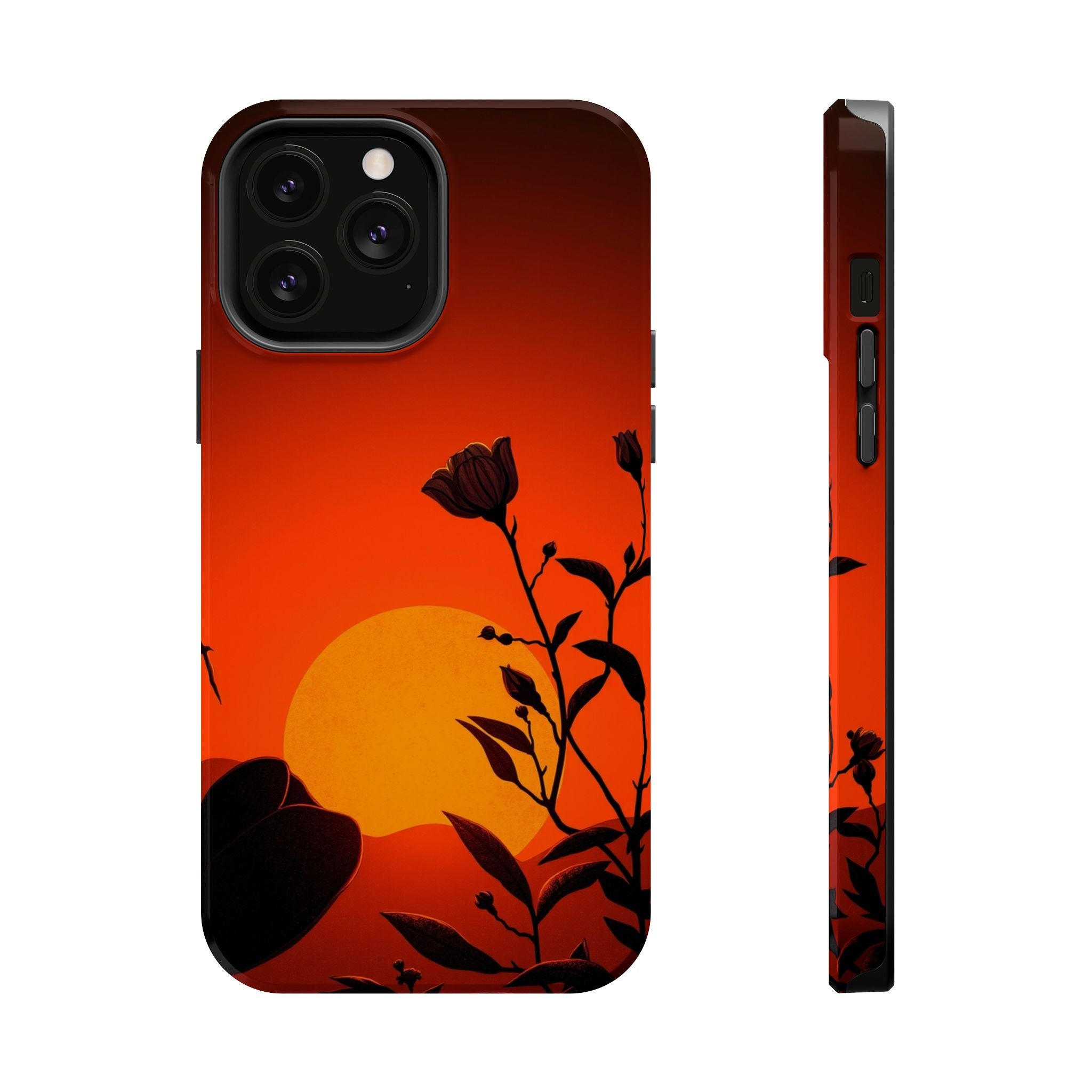 iPhone Bloom and Leaf Dark Gothic Ink Slim Everyday Designer Case · iPhone Case