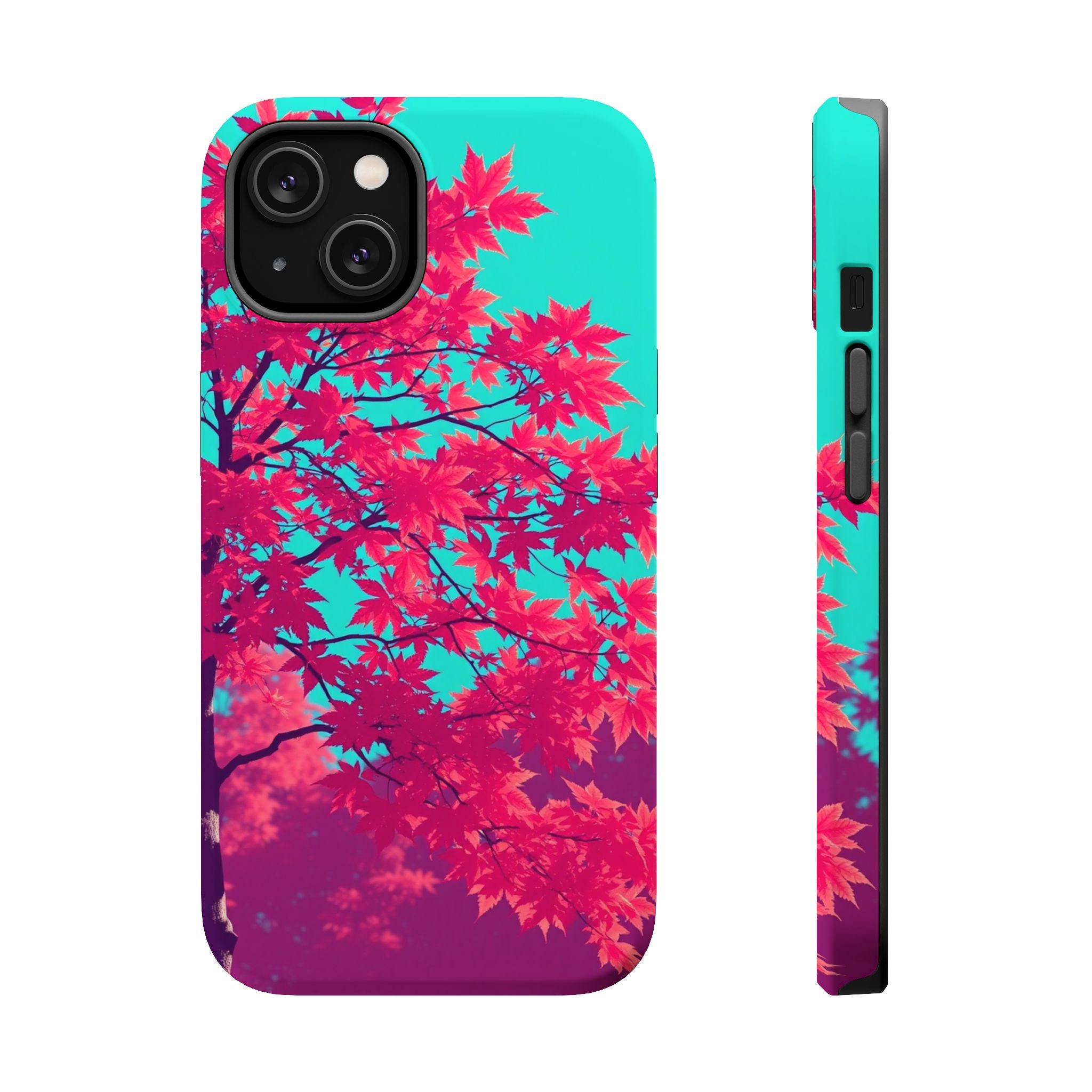 iPhone Cyan And Magenta Autumn Maple Slim Everyday iPhone 16 Designer · iPhone C