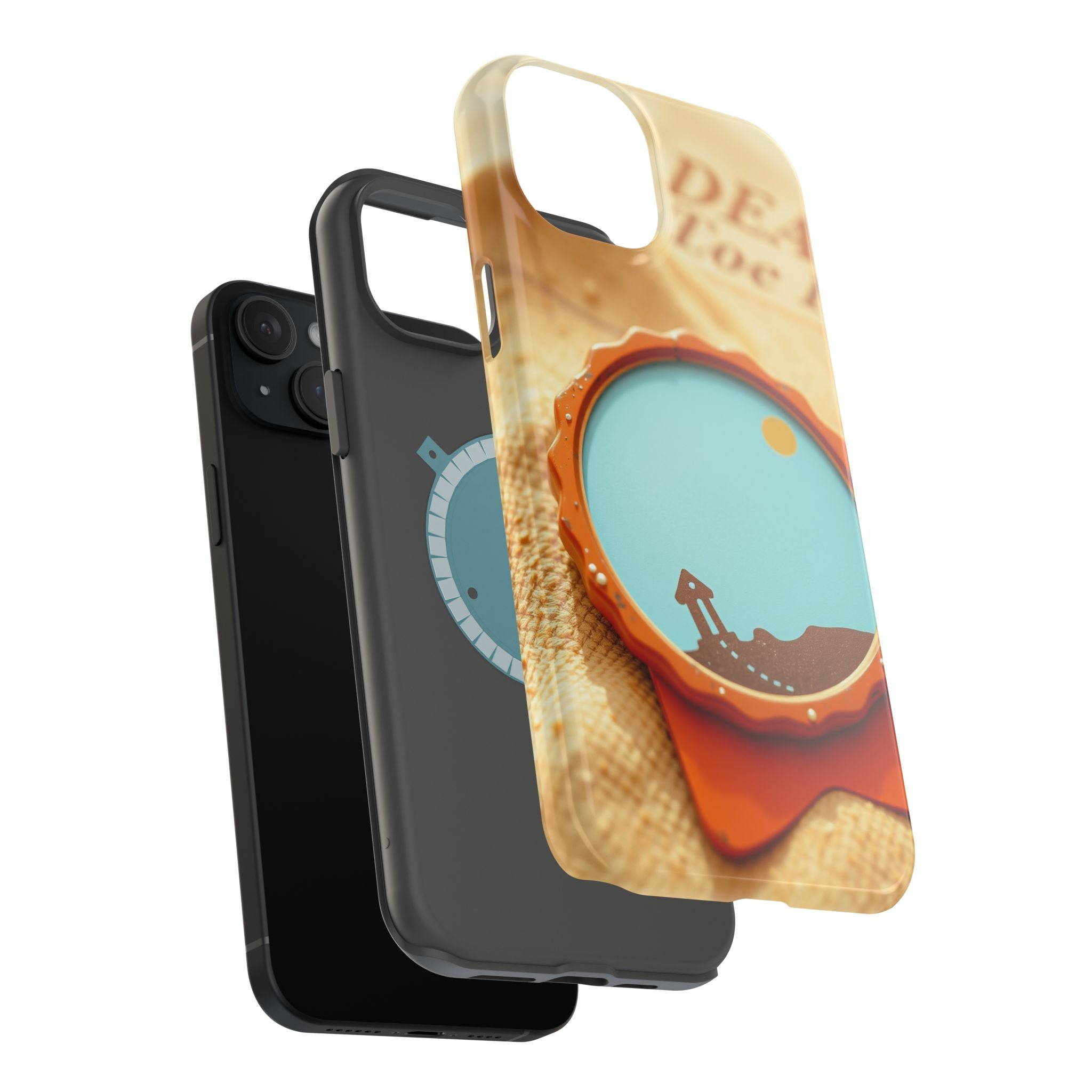 iPhone Burnt Orange And Sand Retro Travel Badge Soft Finish Everyday Case · iPho