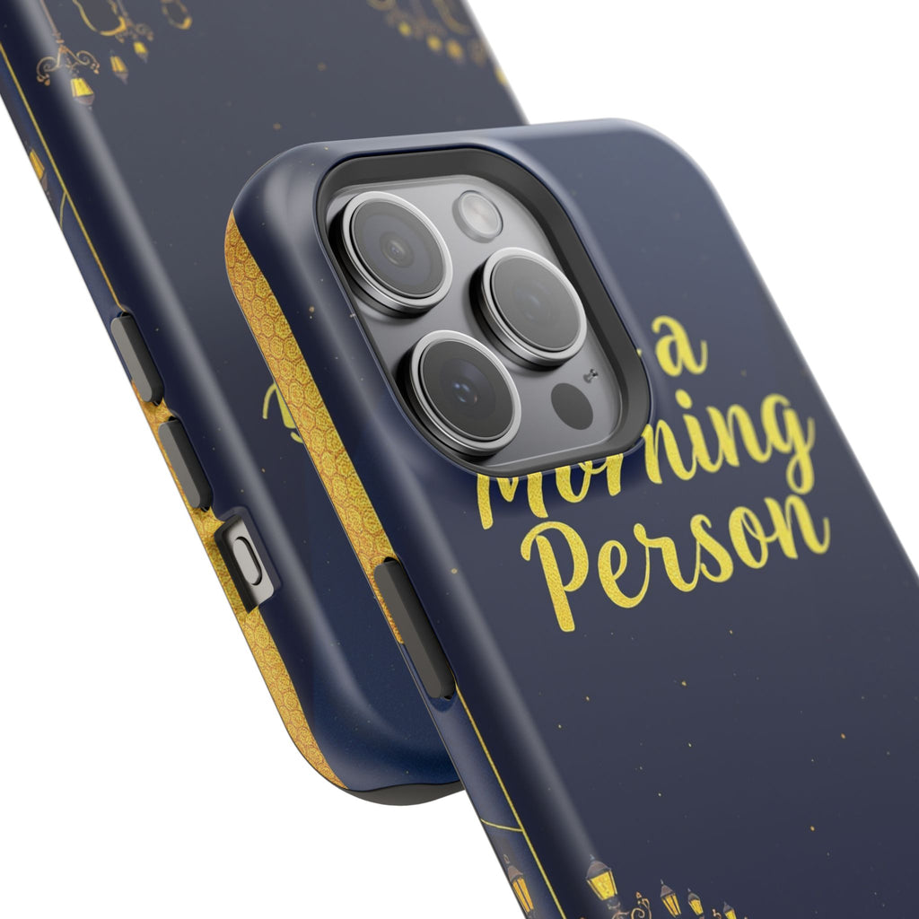 iPhone Midnight Blue And Silver Not a Morning Person Slim Snap Case · iPhone Cas