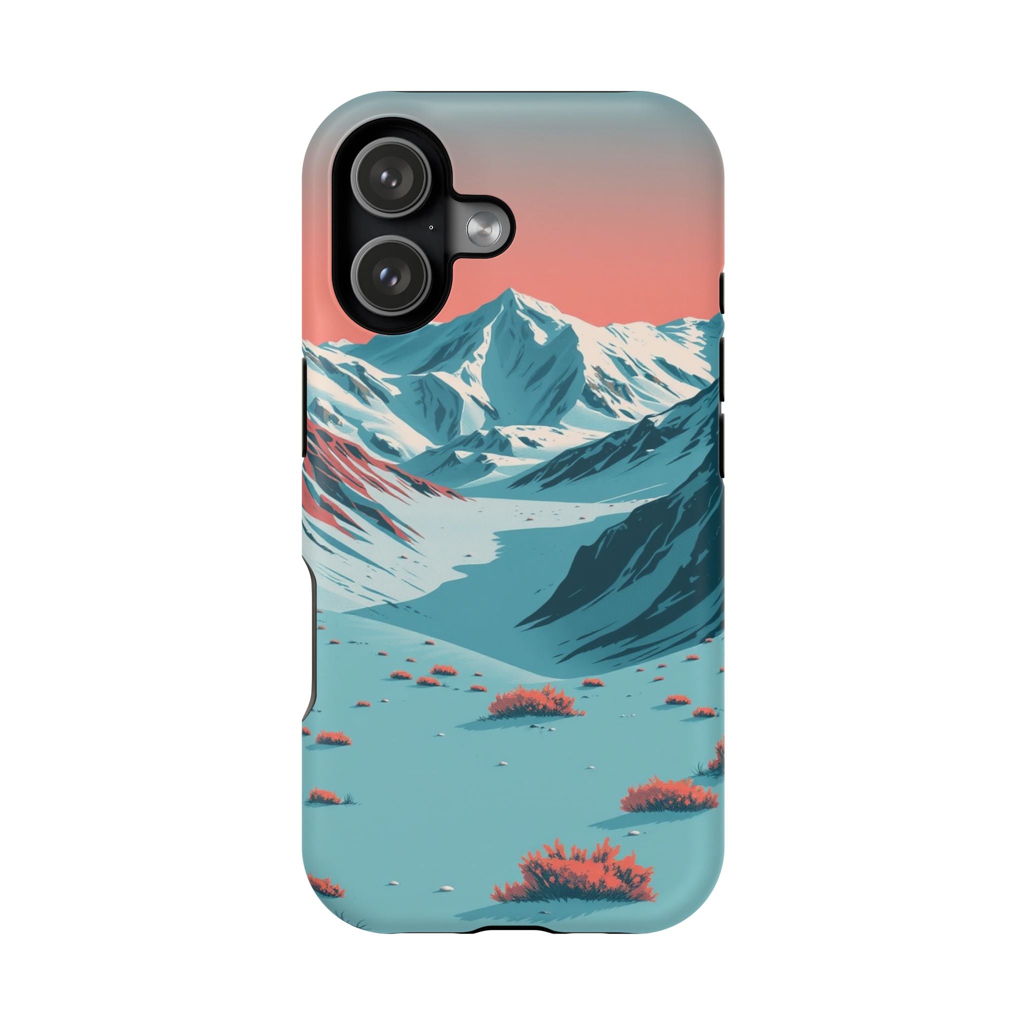 iPhone Teal And Coral Arctic Tundra Slim Everyday Designer Case · iPhone Case