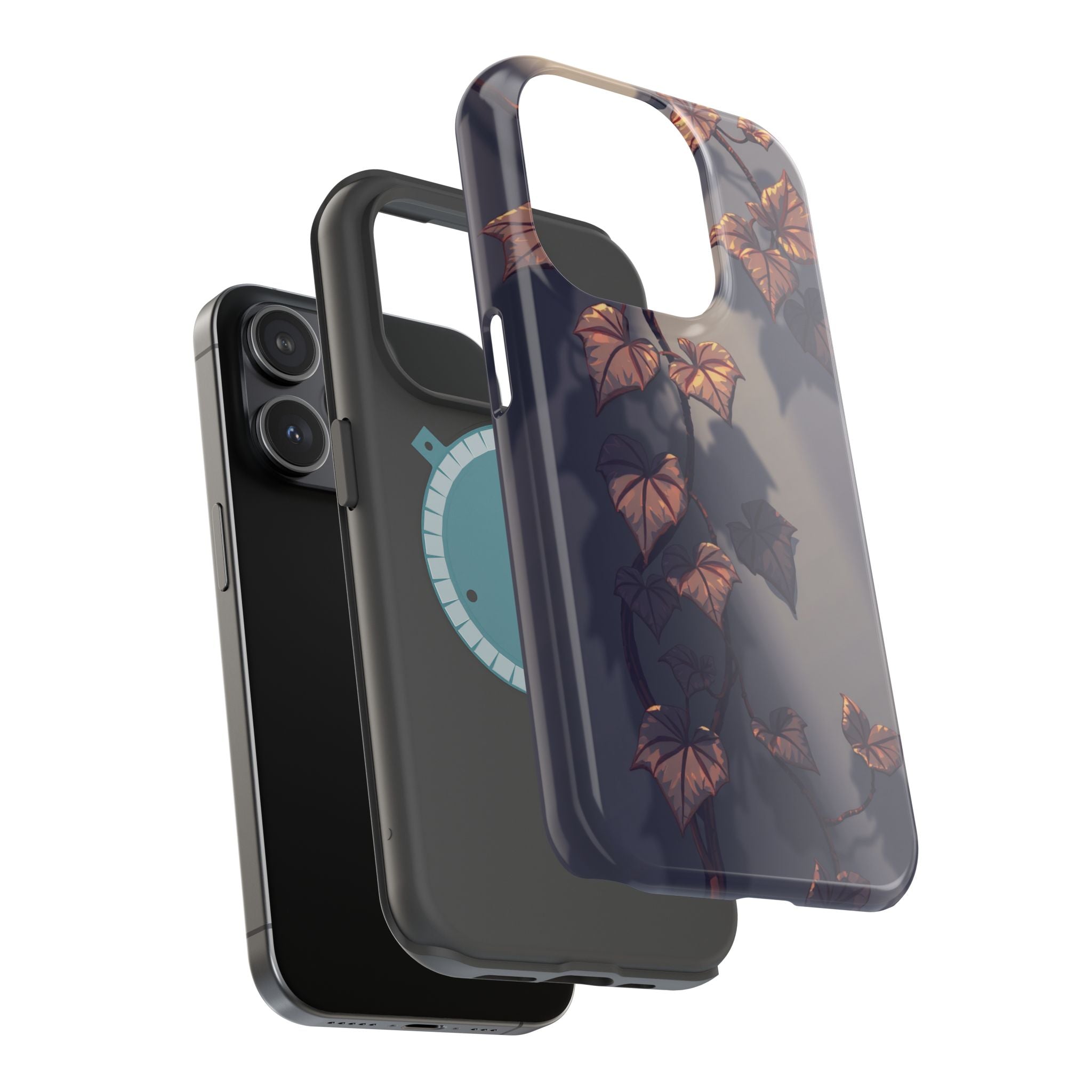 iPhone Charcoal And Copper Art Nouveau Vine Soft iPhone 13 Finish · iPhone Case