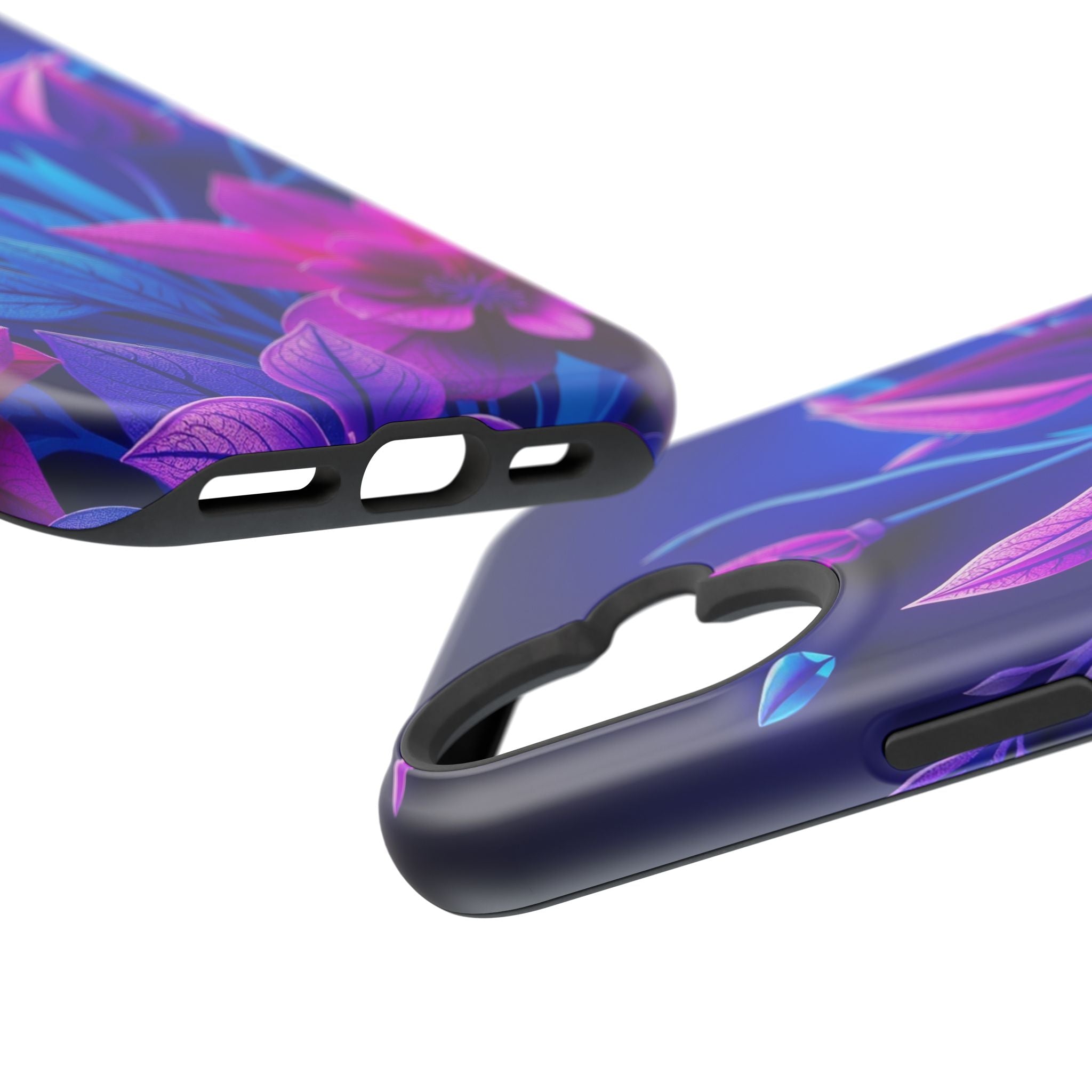 iPhone Neon Floral Paper Cut Art Bold Modern Everyday Snap Case · iPhone Case