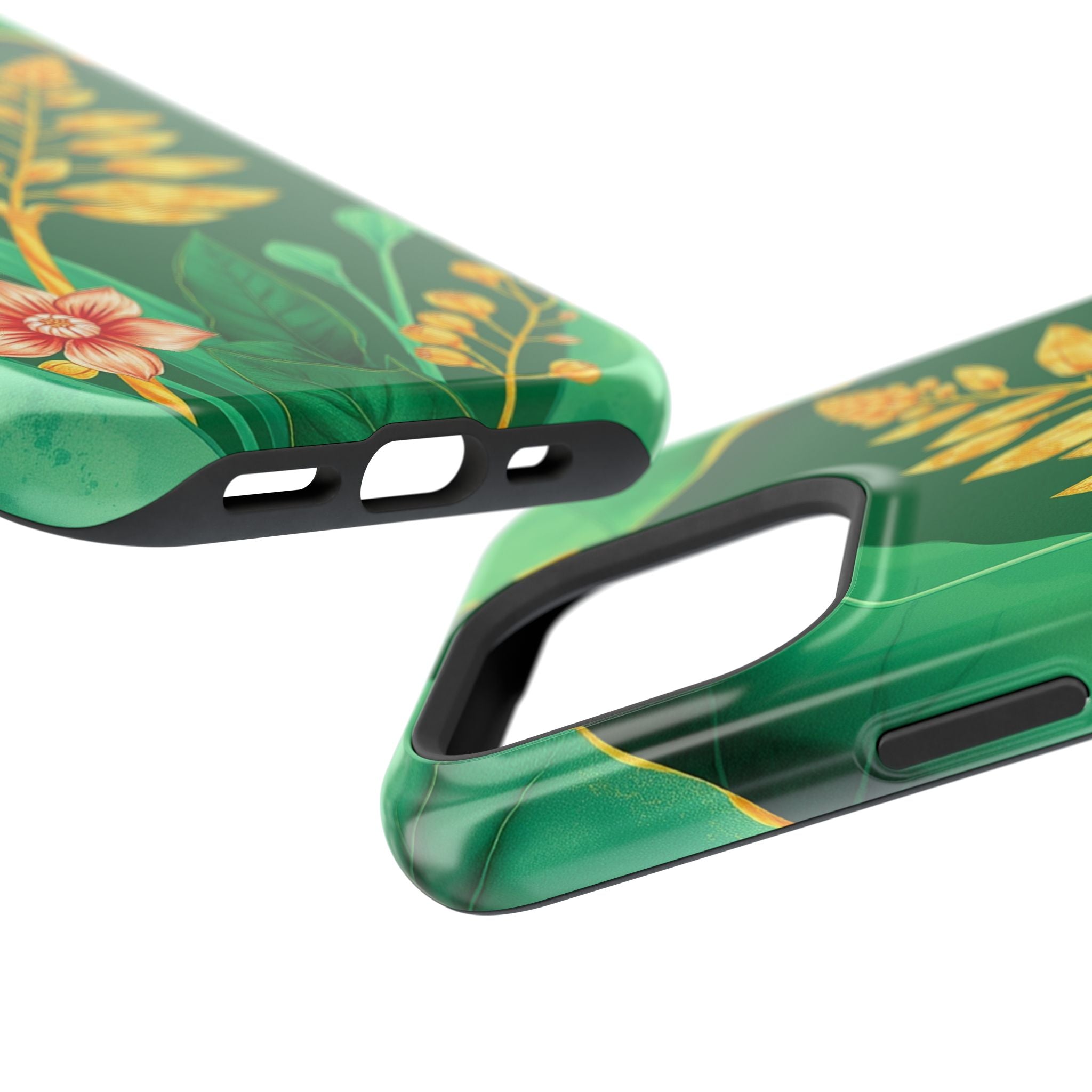 iPhone Emerald Green And Gold Botanical Illustration Ga Slim Snap Case · iPhone