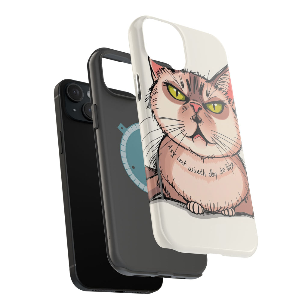 iPhone Sarcastic Cat Verdict Hand-Drawn Sketch Soft Finish Everyday Case · iPhon