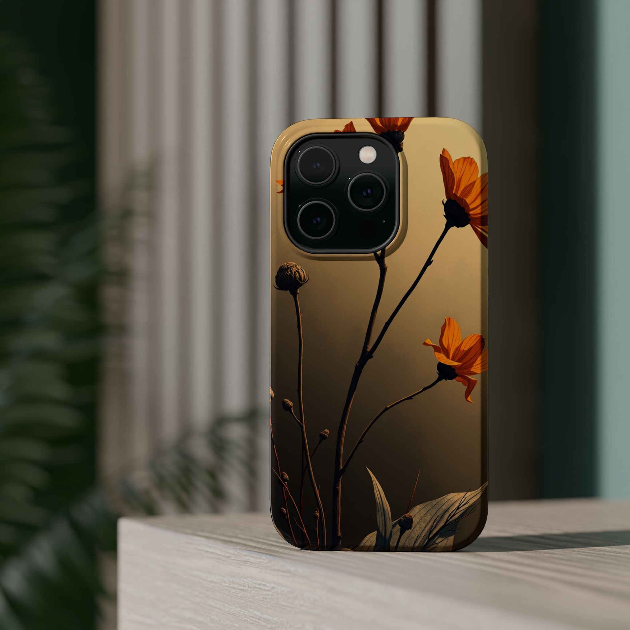iPhone Burnt Orange And Sand Botanical Illustration Gal Slim Snap Case · iPhone