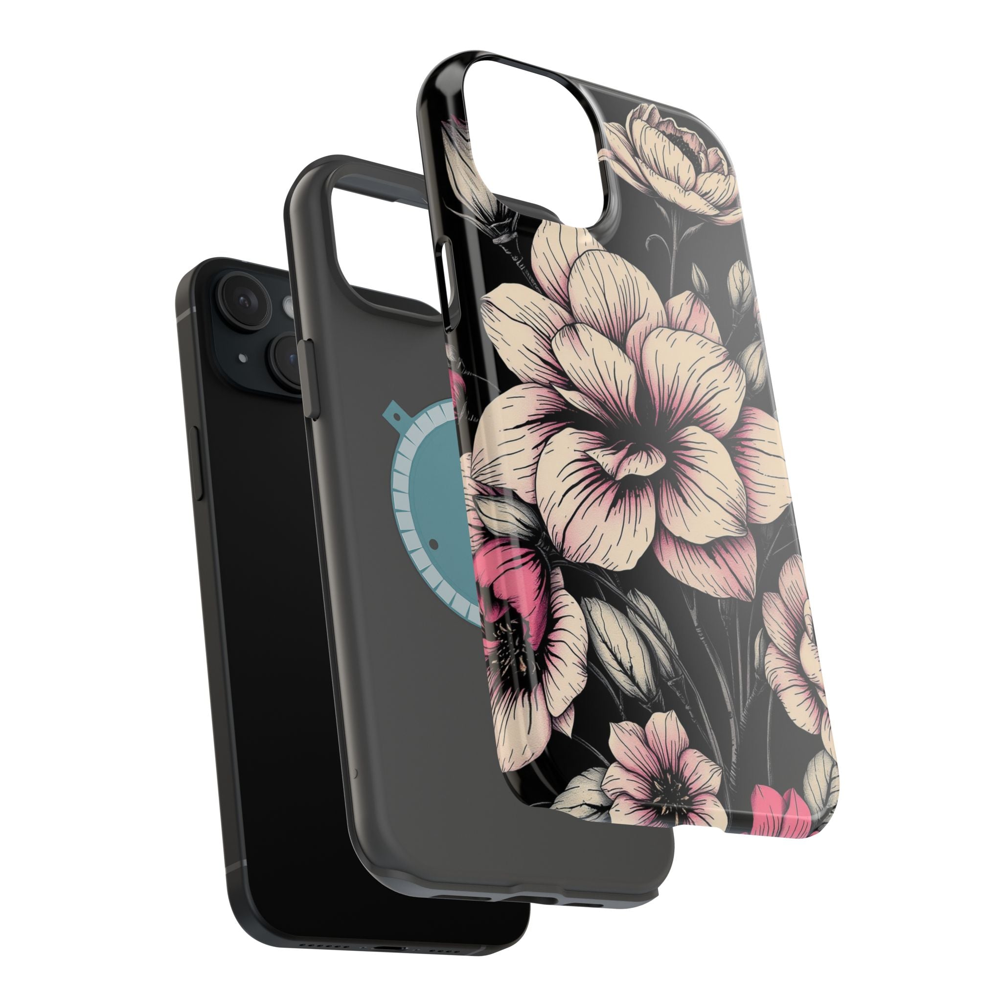 iPhone Floral Dark Academia Gothic Ink Slim Everyday Designer Case · iPhone Case