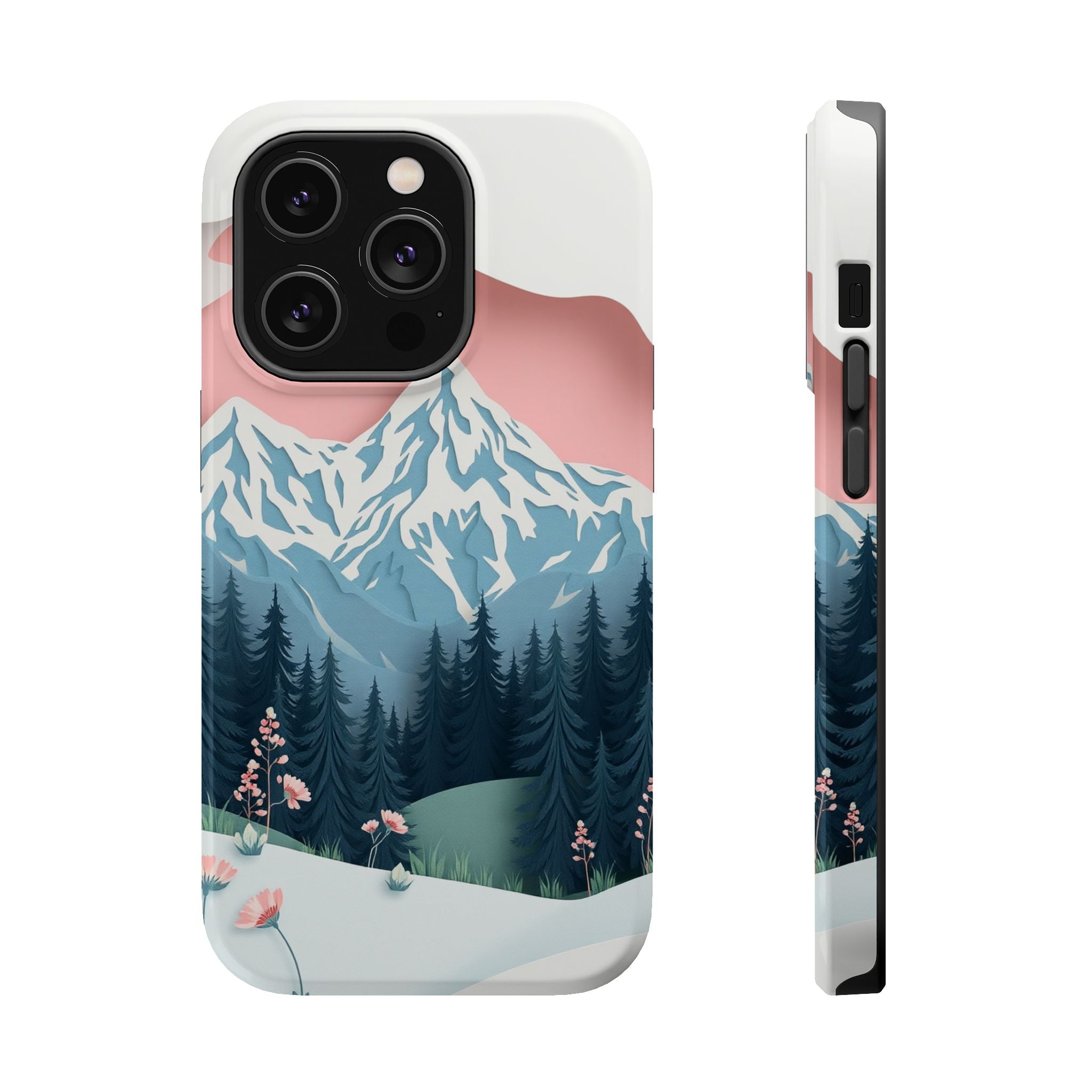 iPhone Alpine Meadow Paper Cut Art Bold Modern Everyday Snap Case · iPhone Case
