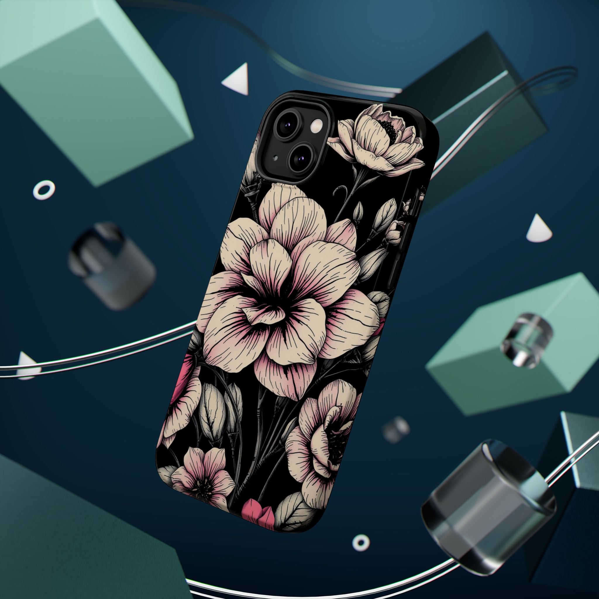 iPhone Floral Dark Academia Gothic Ink Slim Everyday Designer Case · iPhone Case
