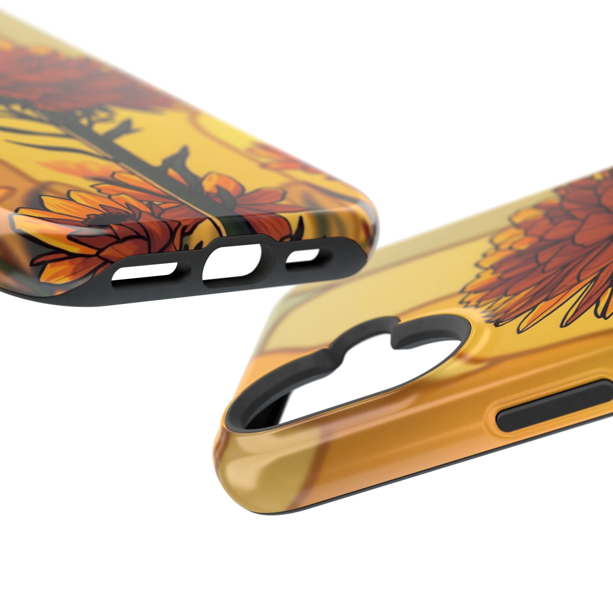 iPhone Sunset Amber And Peach Ranunculus Stack Soft iPhone Finish · iPhone Case
