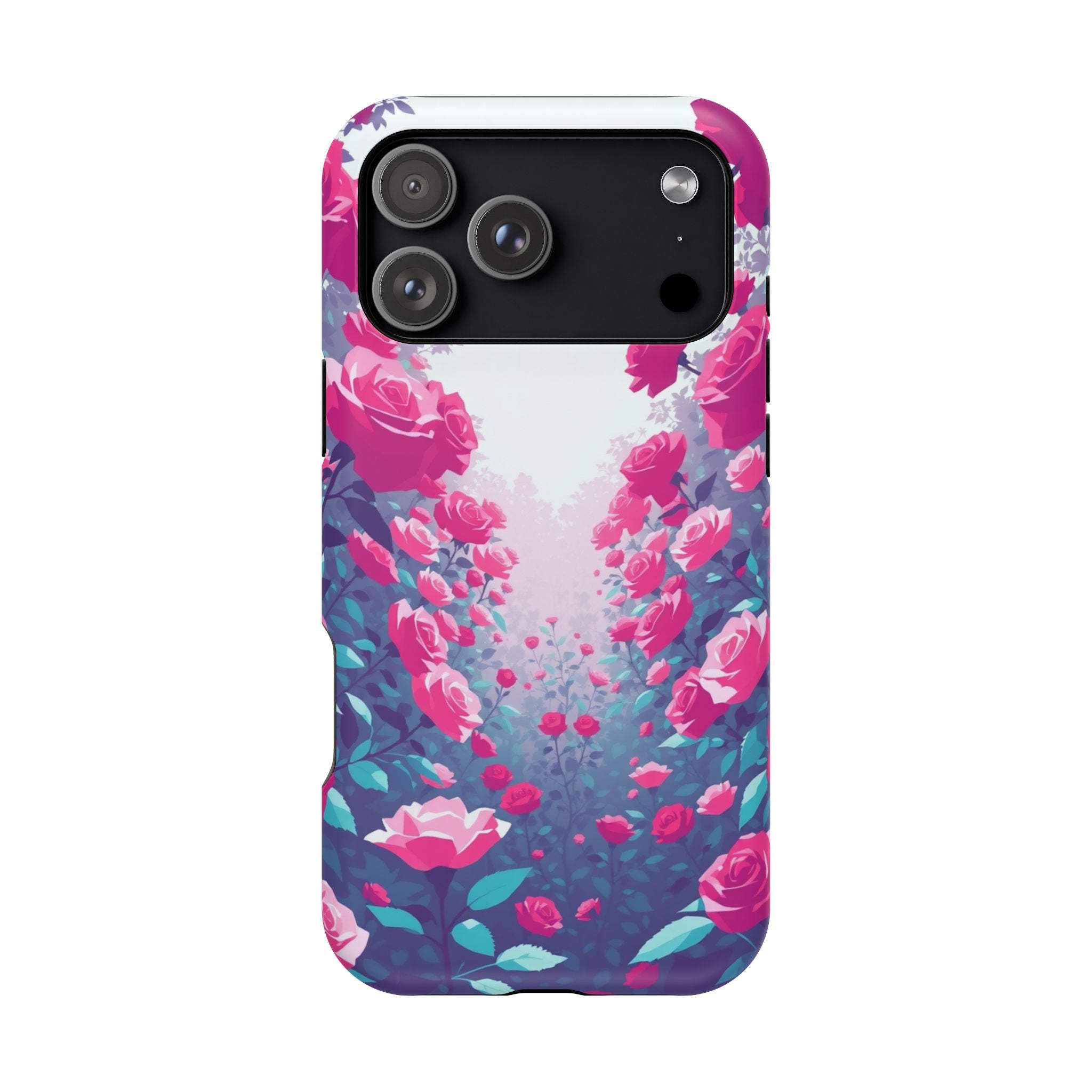 iPhone Cyan And Magenta Rose Garden Slim Everyday Designer Case · iPhone Case