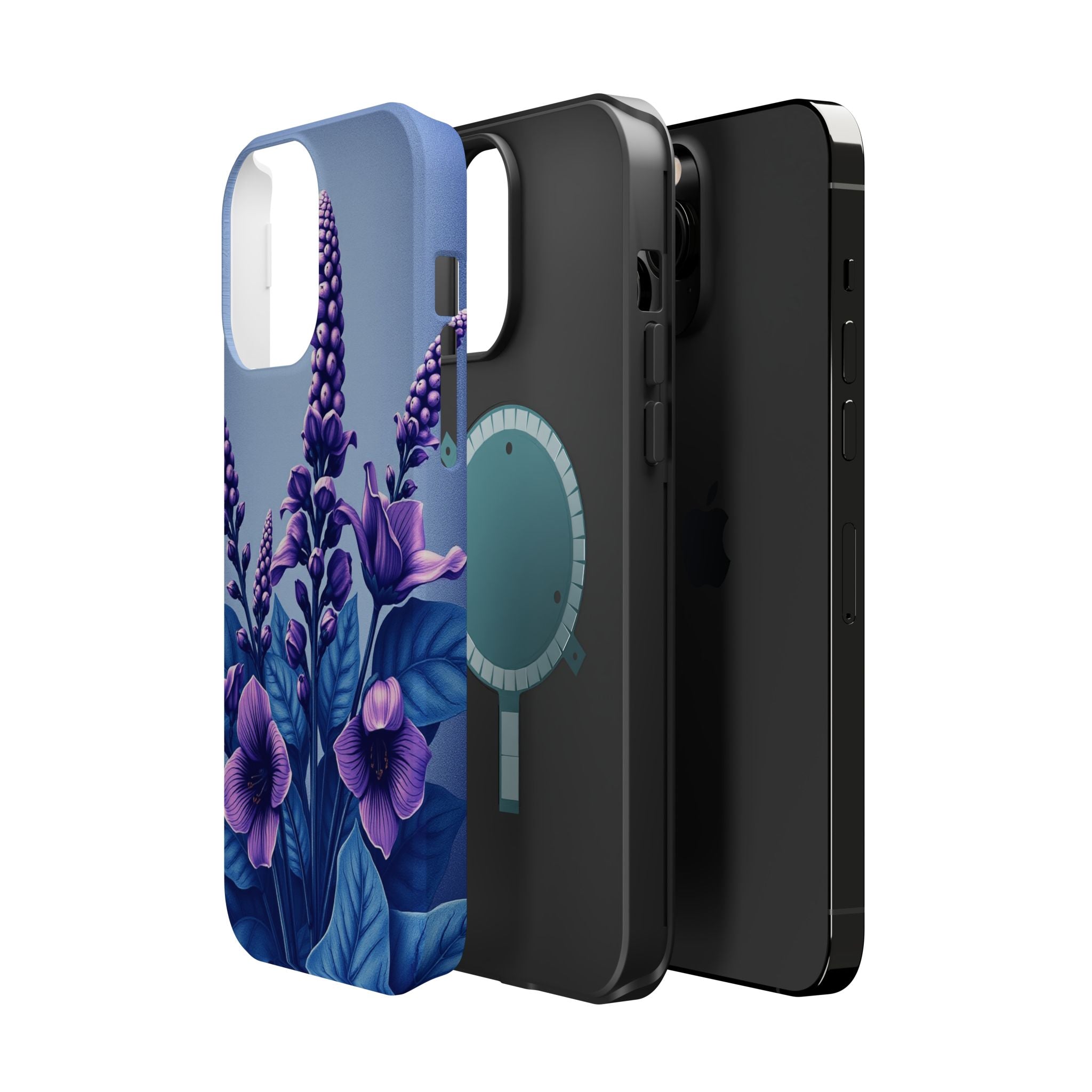 iPhone Indigo And Violet Botanical Illustration Soft iPhone Finish · iPhone Case