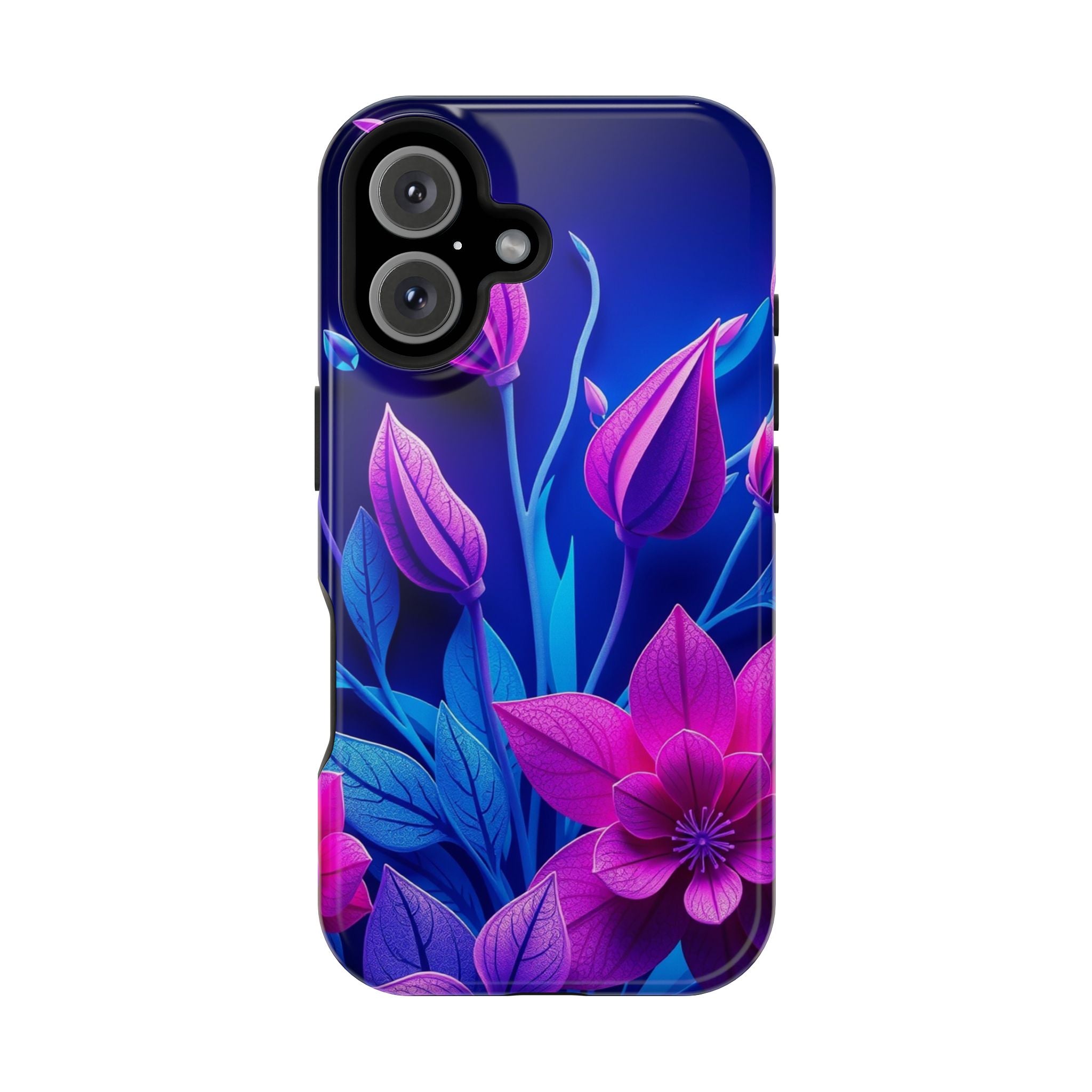 iPhone Neon Floral Paper Cut Art Bold Modern Everyday Snap Case · iPhone Case