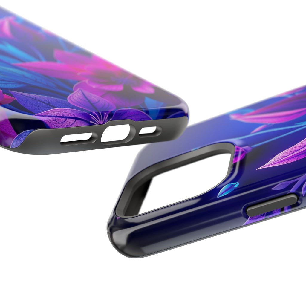 iPhone Neon Floral Paper Cut Art Bold Modern Everyday Snap Case · iPhone Case