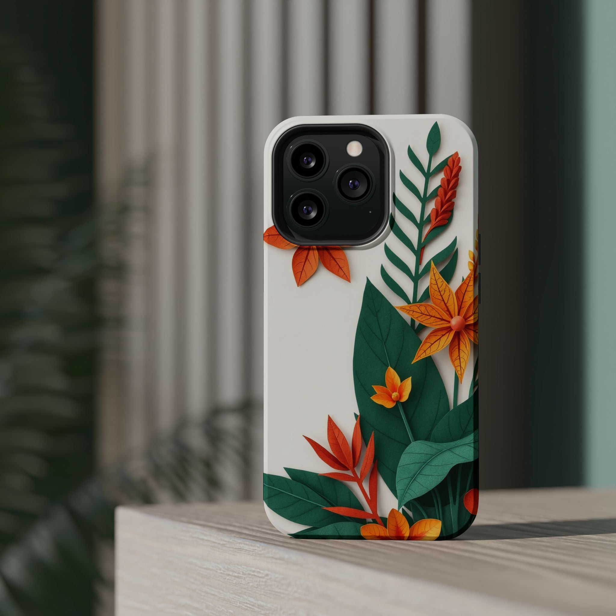 iPhone Jungle Floral Paper Cut Art Bold Modern Everyday Snap Case · iPhone Case