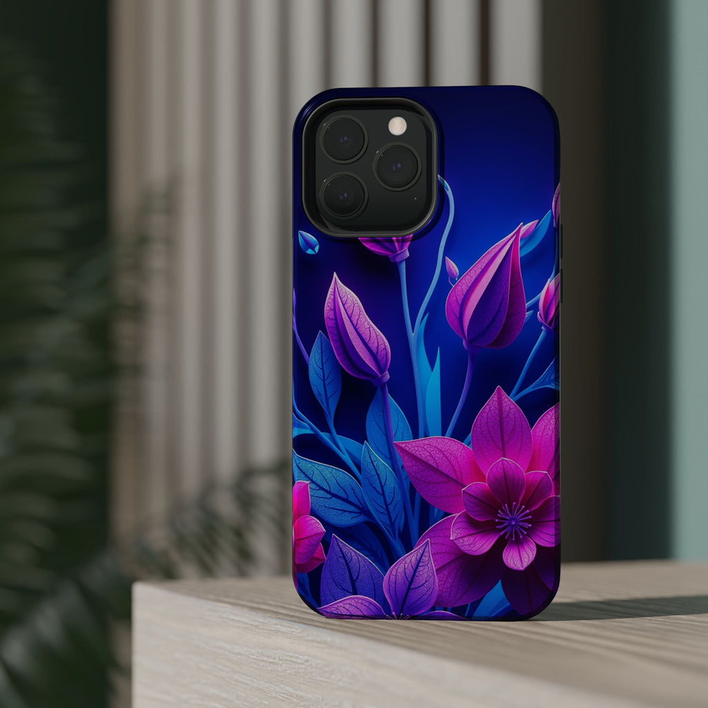 iPhone Neon Floral Paper Cut Art Bold Modern Everyday Snap Case · iPhone Case