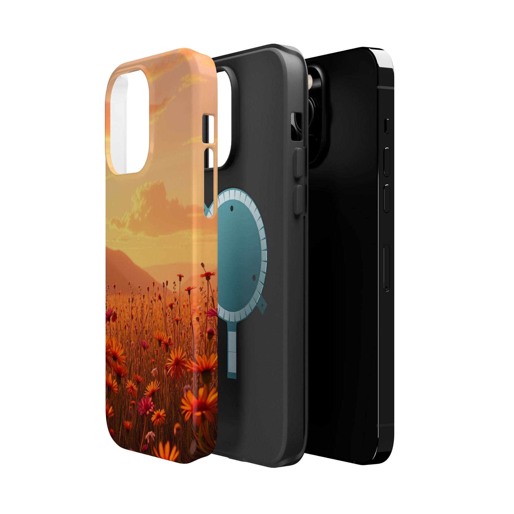 iPhone Sunset Amber And Peach Wildflower Field Soft iPhone Finish · iPhone Case