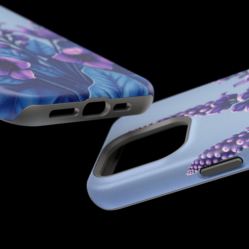 iPhone Indigo And Violet Botanical Illustration Soft iPhone Finish · iPhone Case